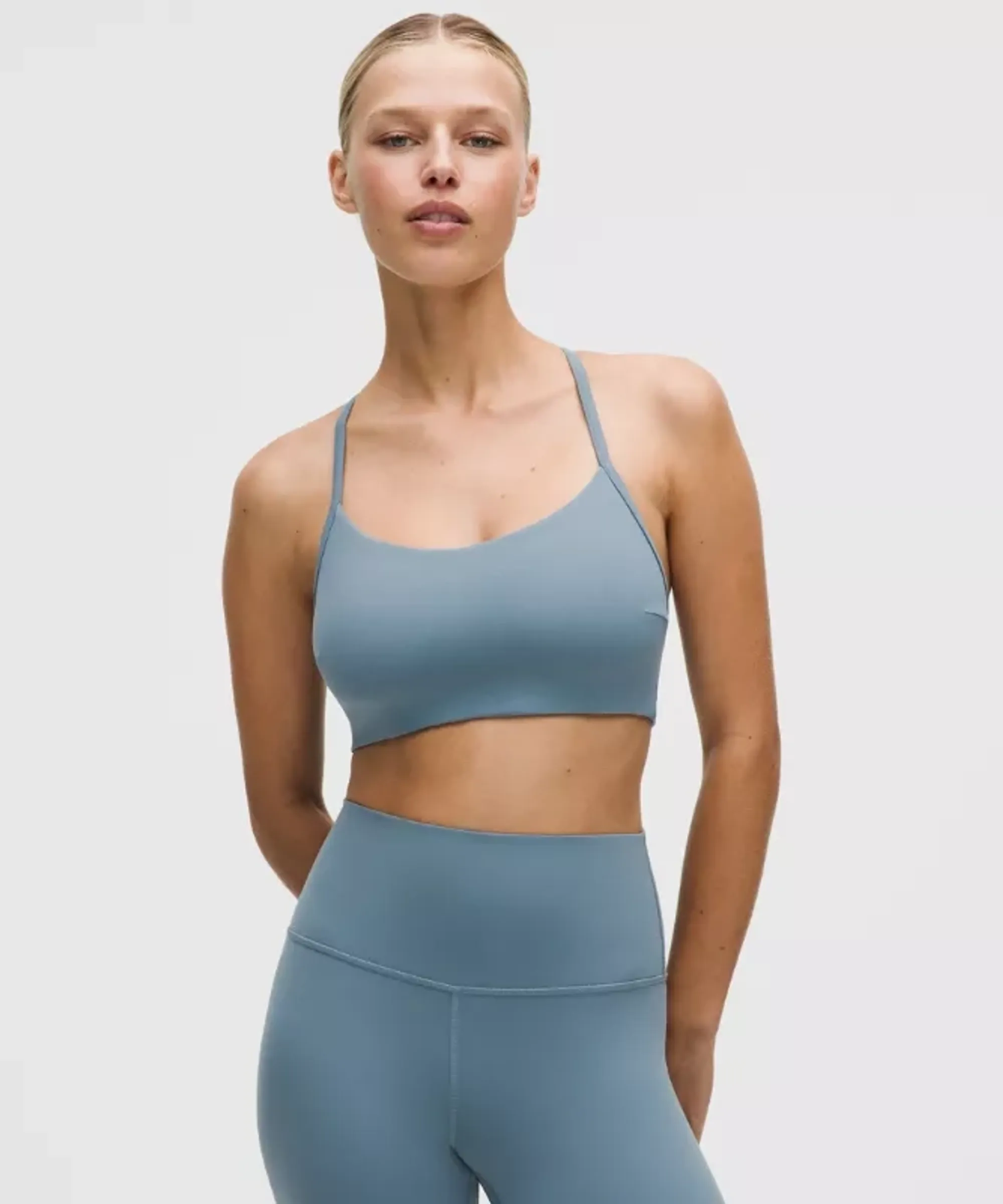 lululemon – Women's Flow Y Sports Bra Light Support, C/D Cup Evolve – Color Blue – Size Medium