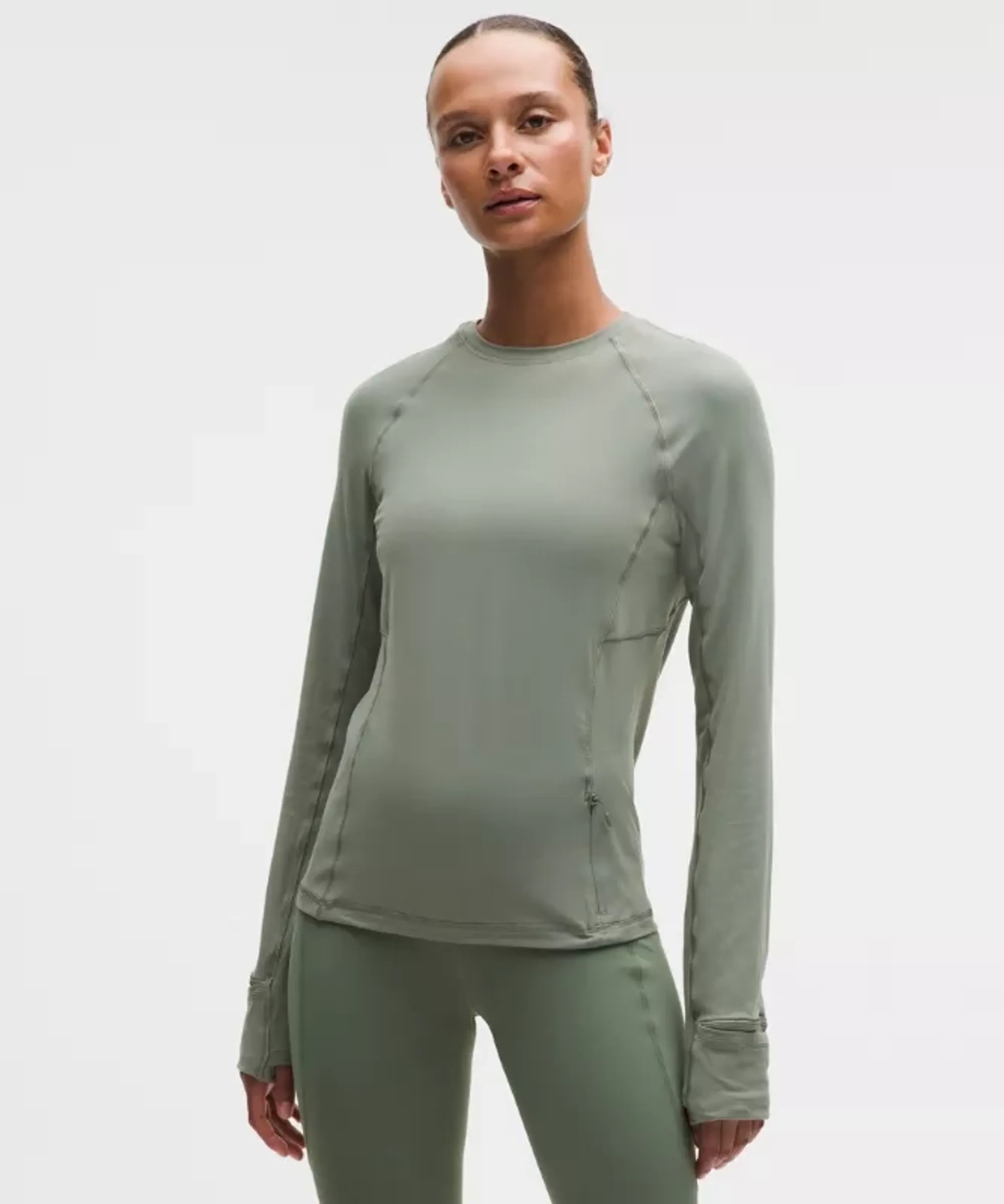 lululemon – Women's It's Rulu Classic-Fit Long-Sleeve Shirt – Color Green/Pastel – Size Large
