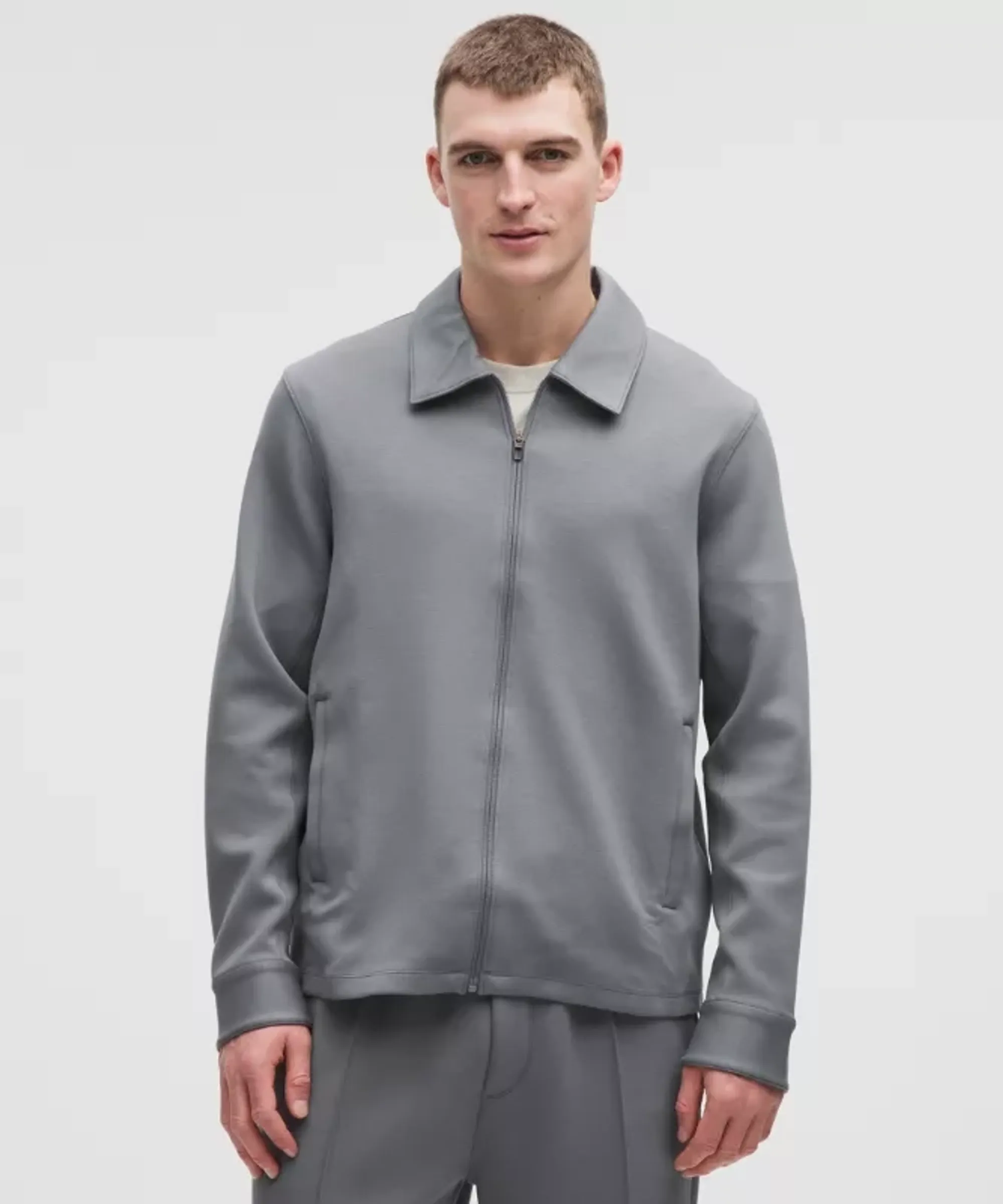 lululemon – Men's Smooth Spacer Collared Full Zip Hoodie – Color Grey – Size Large