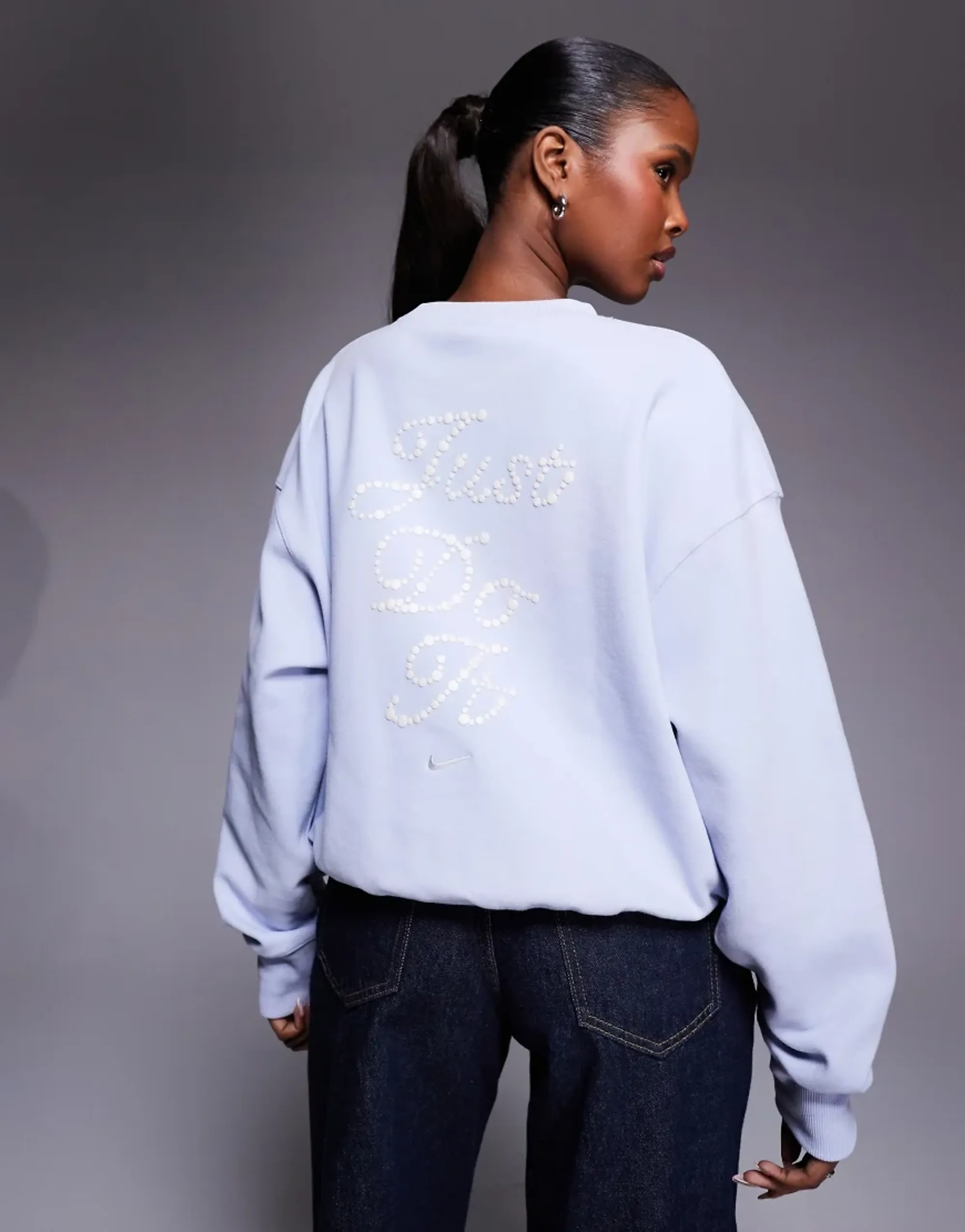 Nike Phoenix Fleece Oversized Sweatshirt In Blue