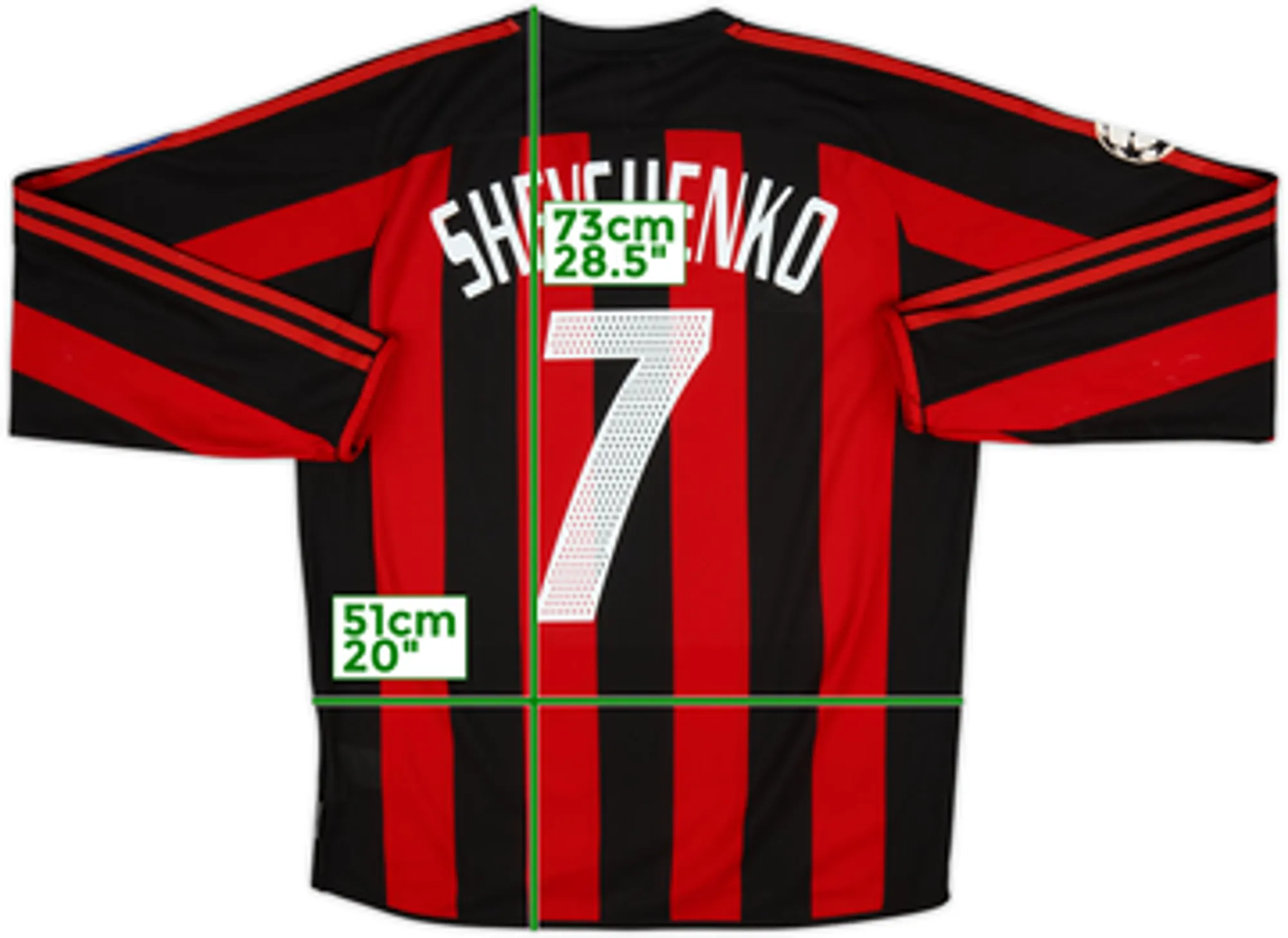 2003-04 AC Milan Home L/S Shirt Shevchenko #7 - 6/10 - (M)