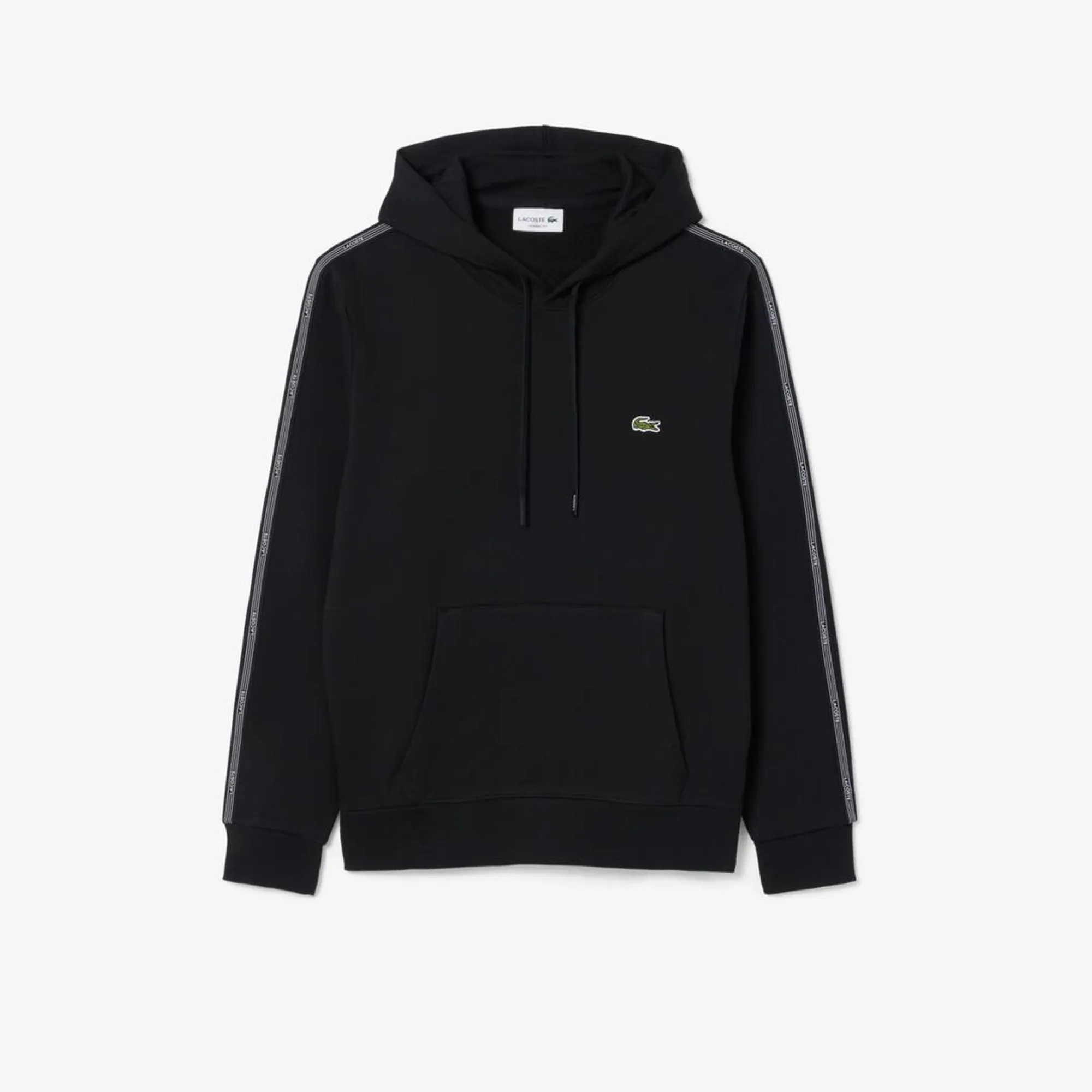 Lacoste Logo Stripe Zipped Hoodie - Noir