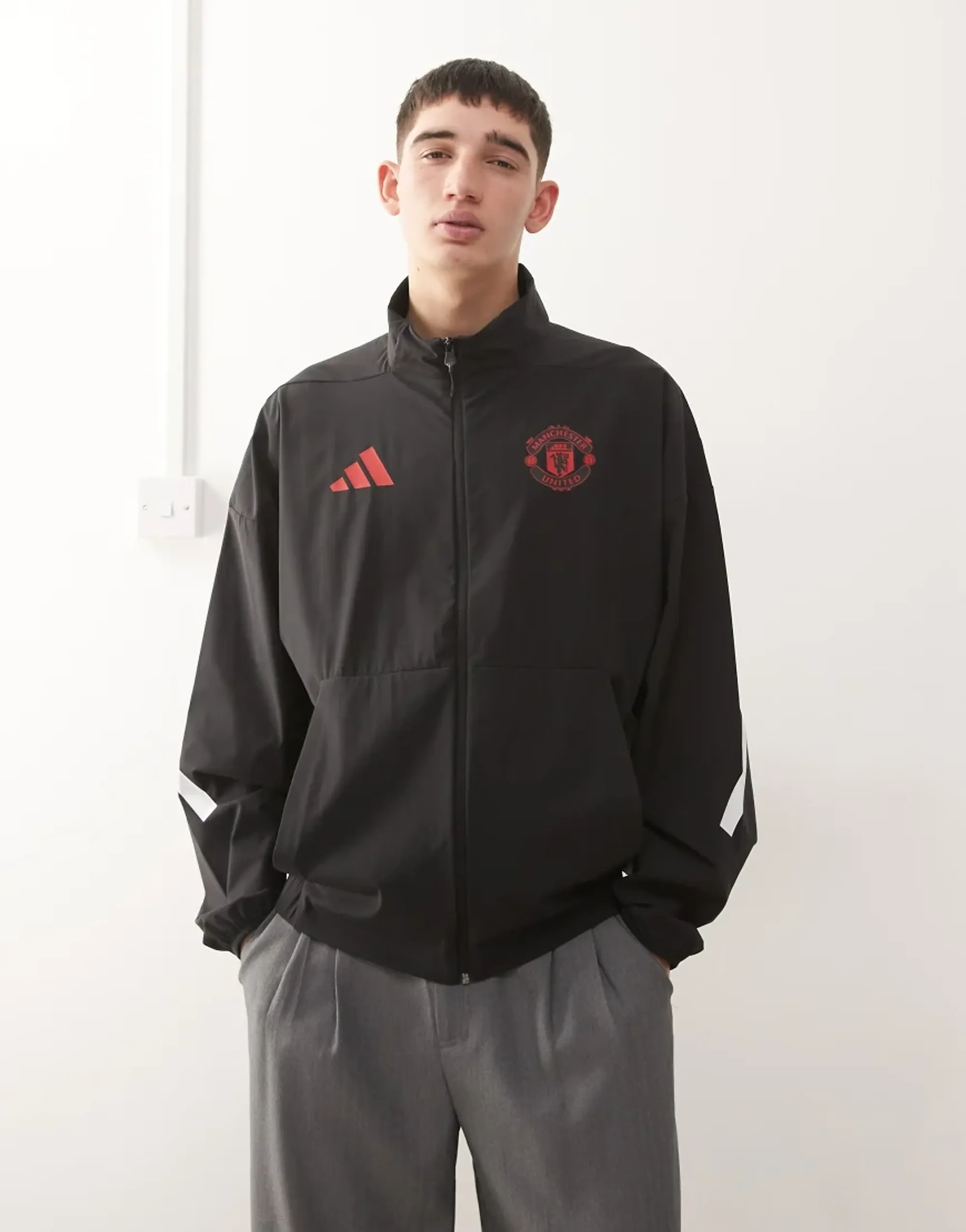 adidas Manchester United FC Anthem Jacket - Black - Mens