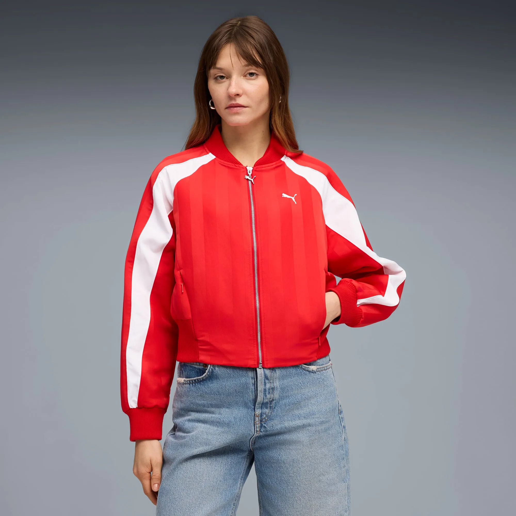 Future.PUMA.Archive Oversized Jacket Women, For All Time Red, size Large