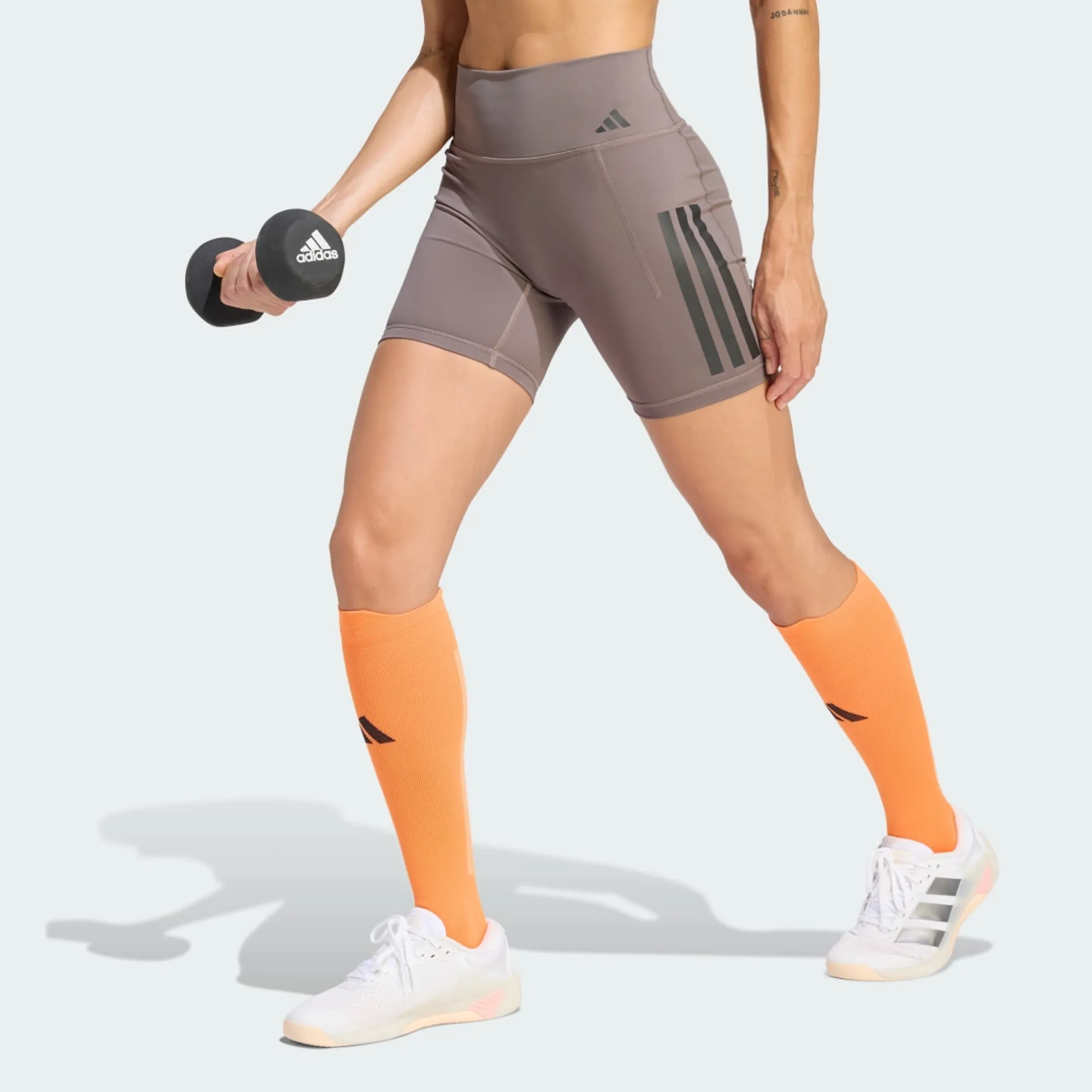adidas Optime Workout 3-Stripes Short Leggings