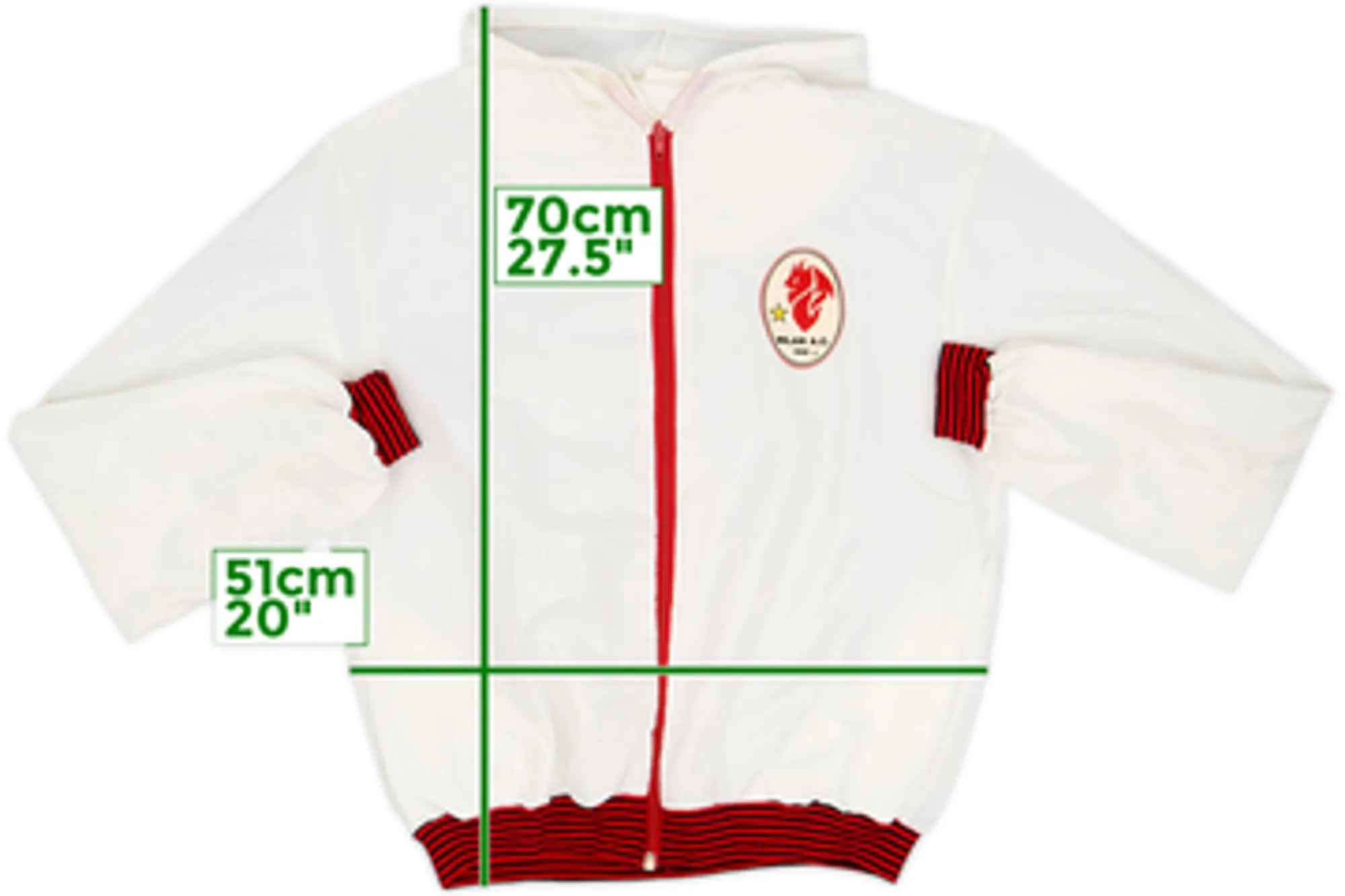 1990s AC Milan Hooded Track Jacket - 8/10 - (XL)