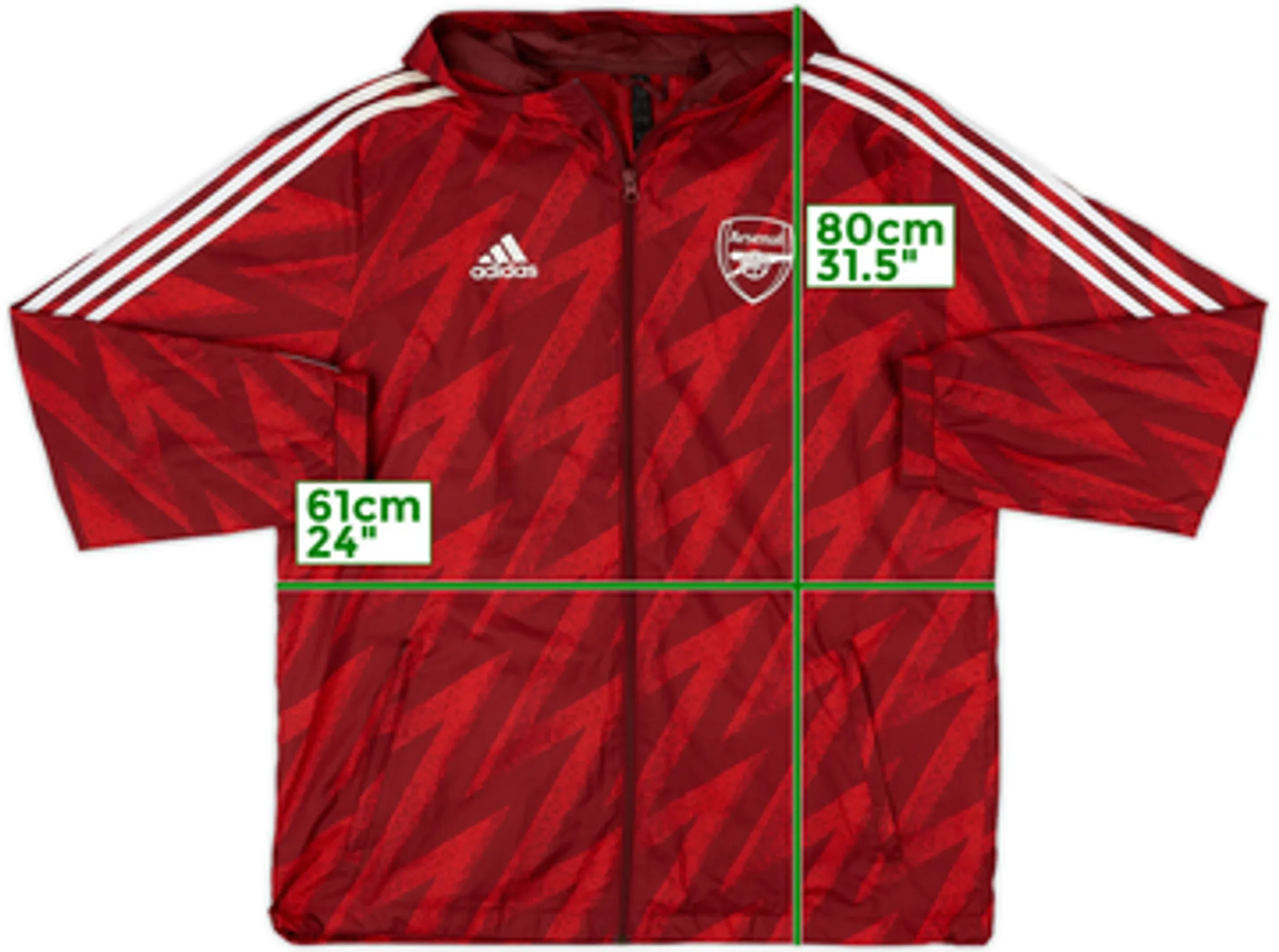 2021-22 Arsenal adidas Hooded Rain Jacket - 7/10 - (L)