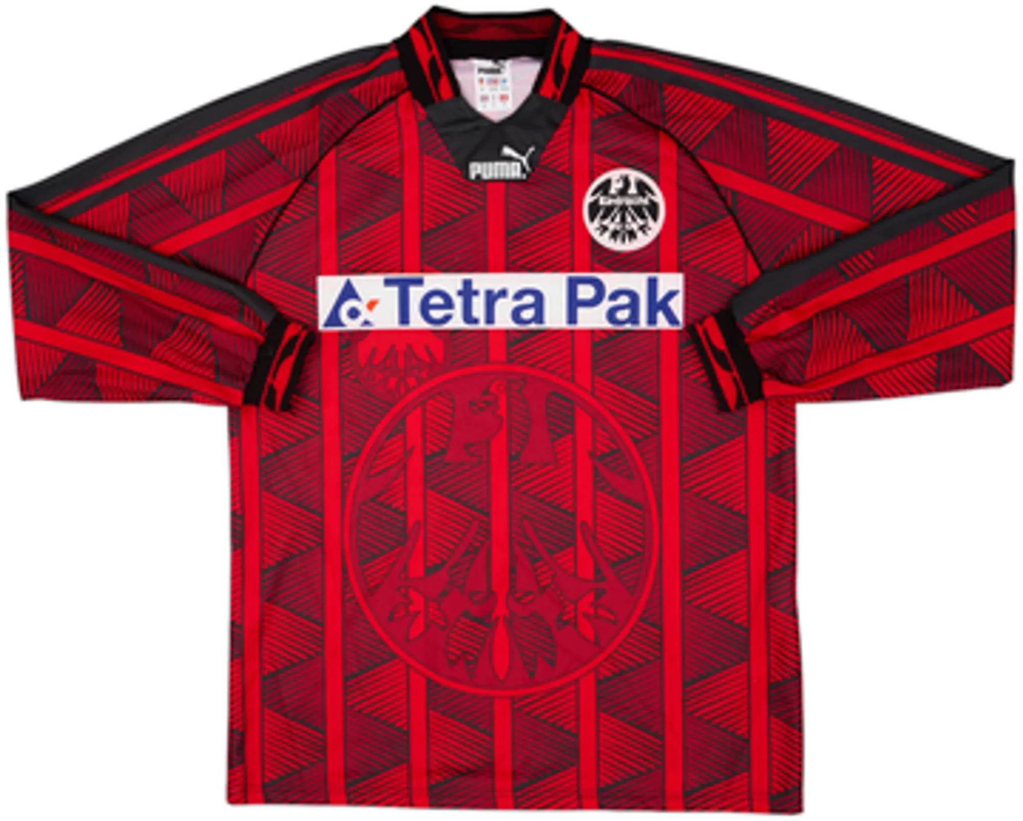 1995-96 Eintracht Frankfurt Home L/S Shirt Okocha #10 - 8/10 - (M)