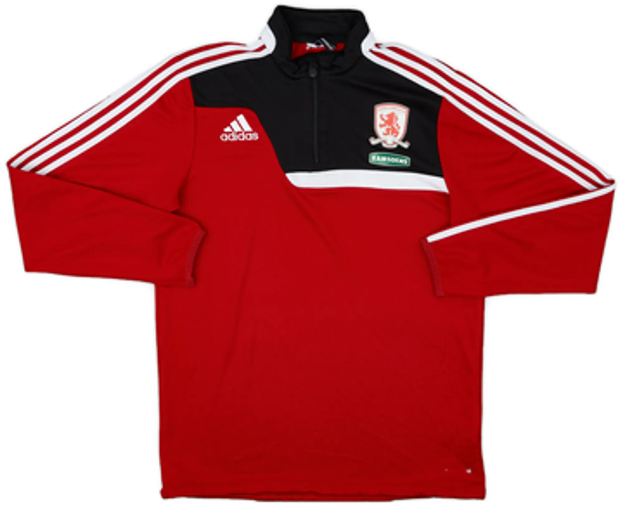 2013-14 Middlesborough adidas 1/4 Zip Sweat Top - 7/10 - (M)