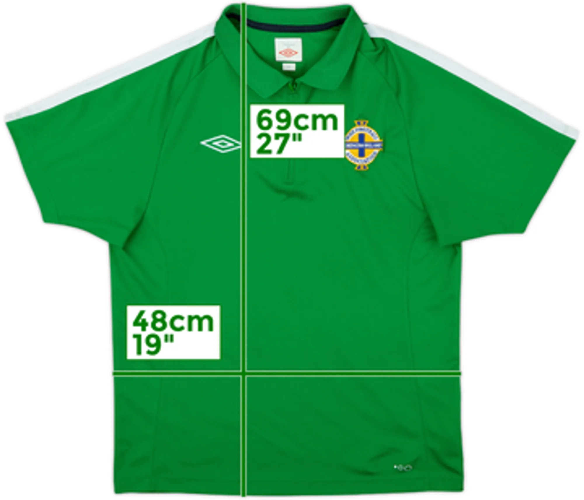 2012-13 Northern Ireland Umbro 1/4 Zip Polo Shirt - 8/10 - (L)