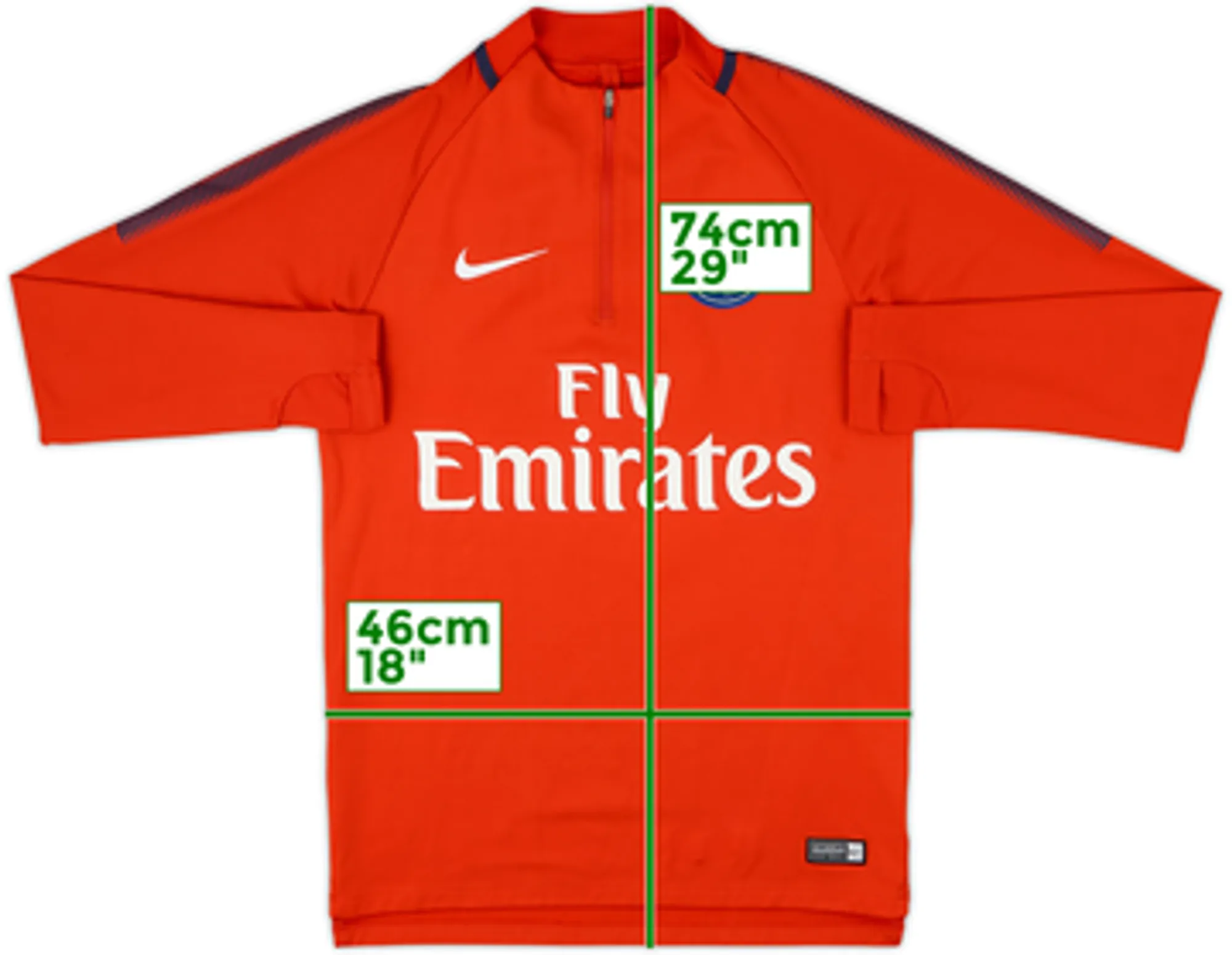 2017-18 Paris Saint-Germain Nike 1/4 Zip Sweat Top - 8/10 - (S)