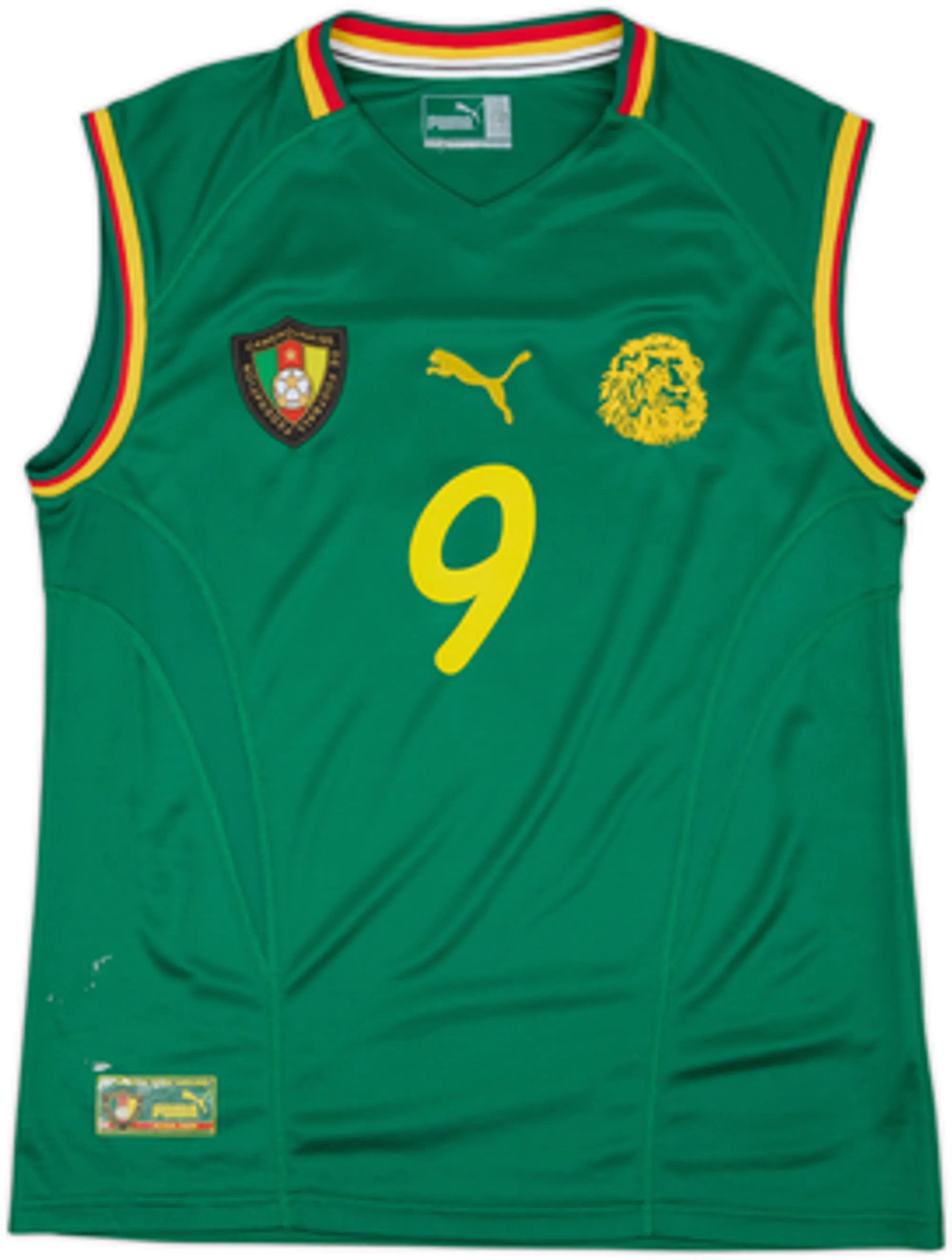 2002 Cameroon Home Vest Shirt Eto'o #9 - 6/10 - (L)