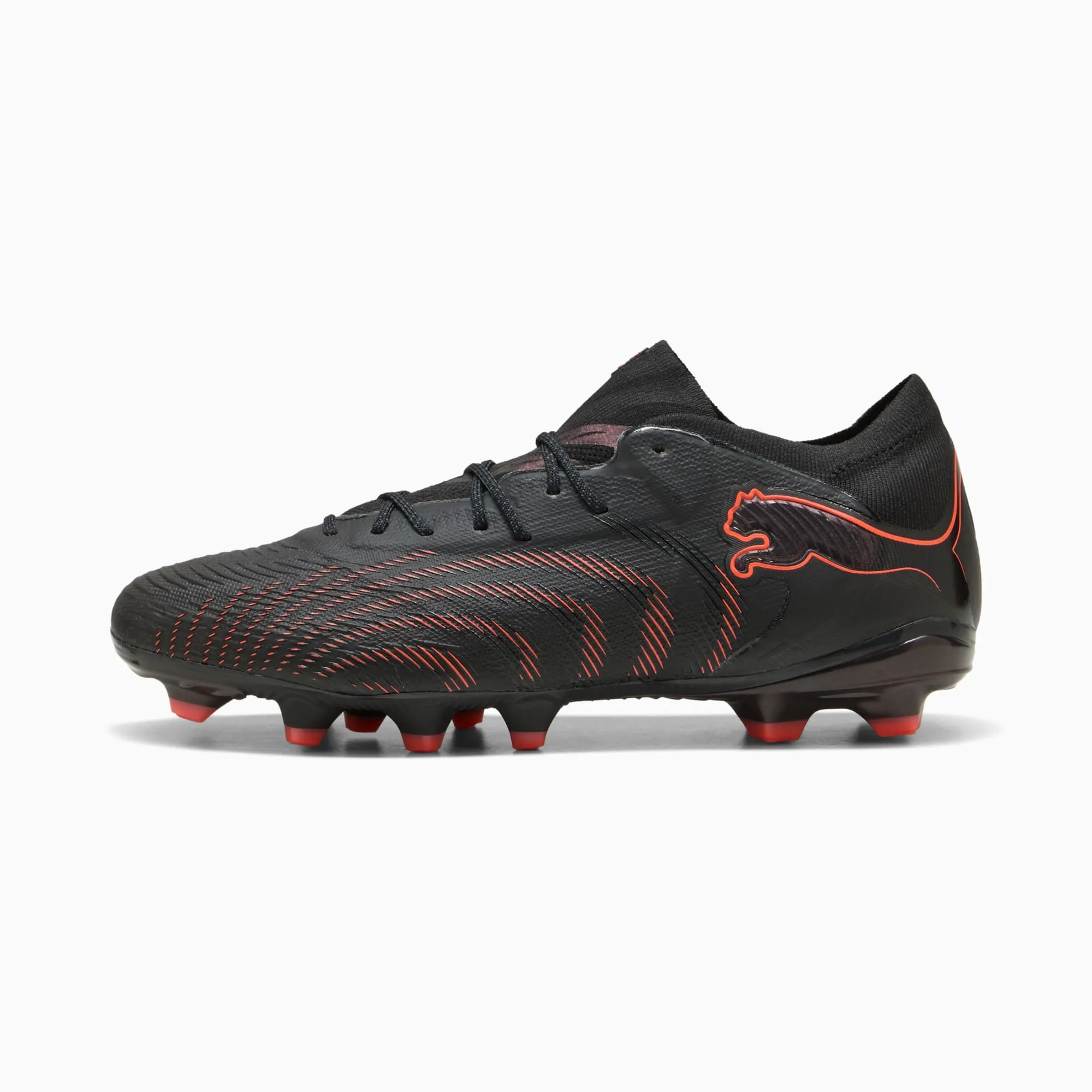 PUMA Future 9 Fusion FG/AG Football Boots Unisex, Black/Glowing Red/Strongray, size 10