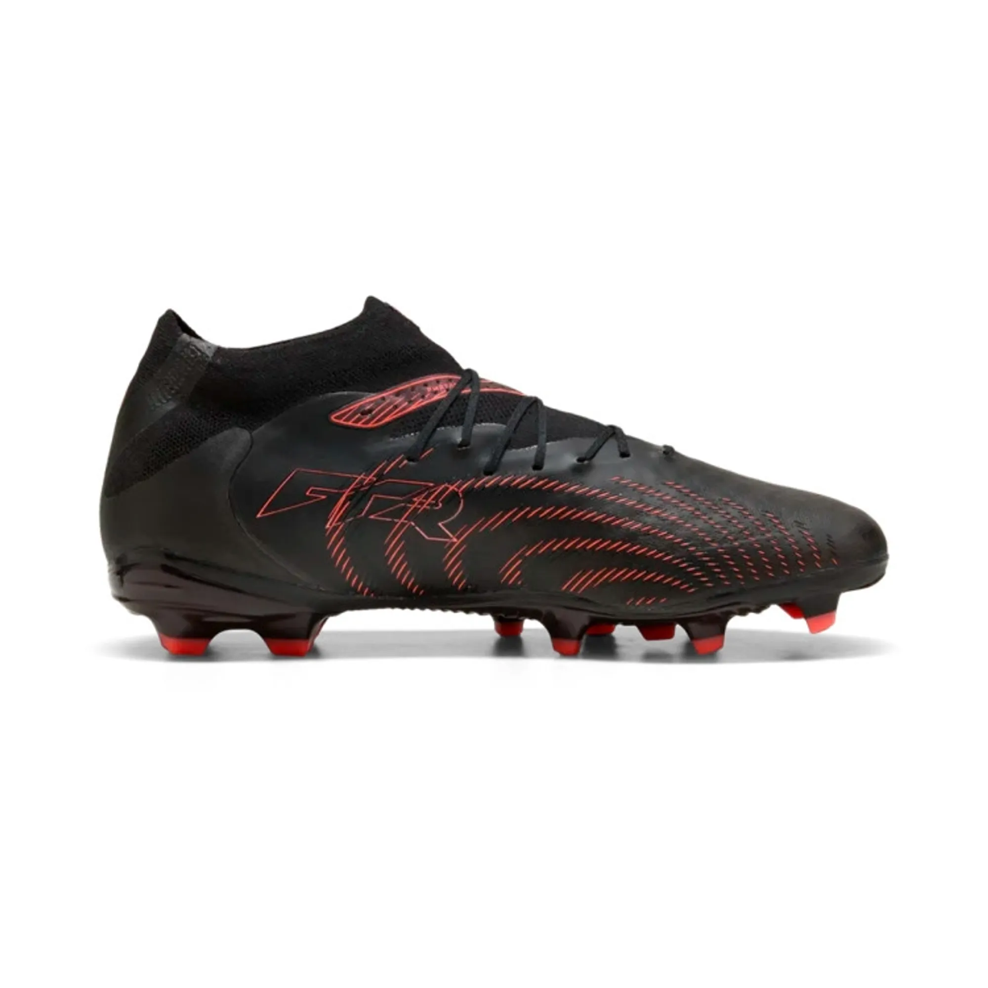 PUMA Future 9 Pro FG/AG Football Boots Unisex, Black/Glowing Red/Strongray, size 10
