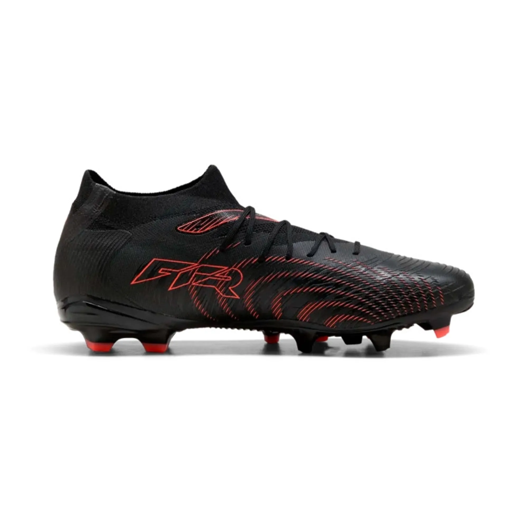 PUMA Future 9 Match FG/AG Football Boots Unisex, Black/Glowing Red/Strongray, size 10