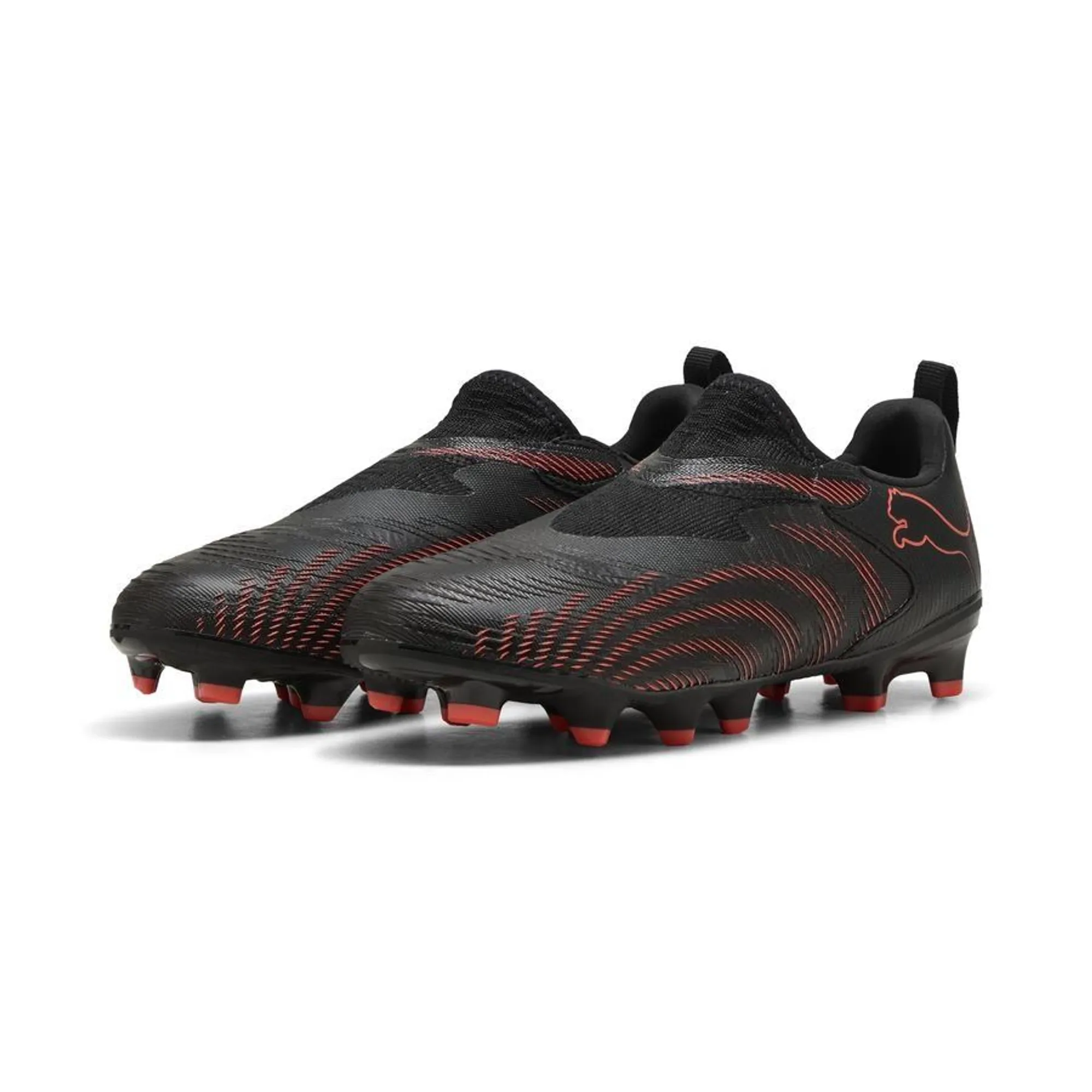 PUMA Future 9 Match Ll FG/AG Football Shoes Youth, Black/Glowing Red/Strongray, size 1