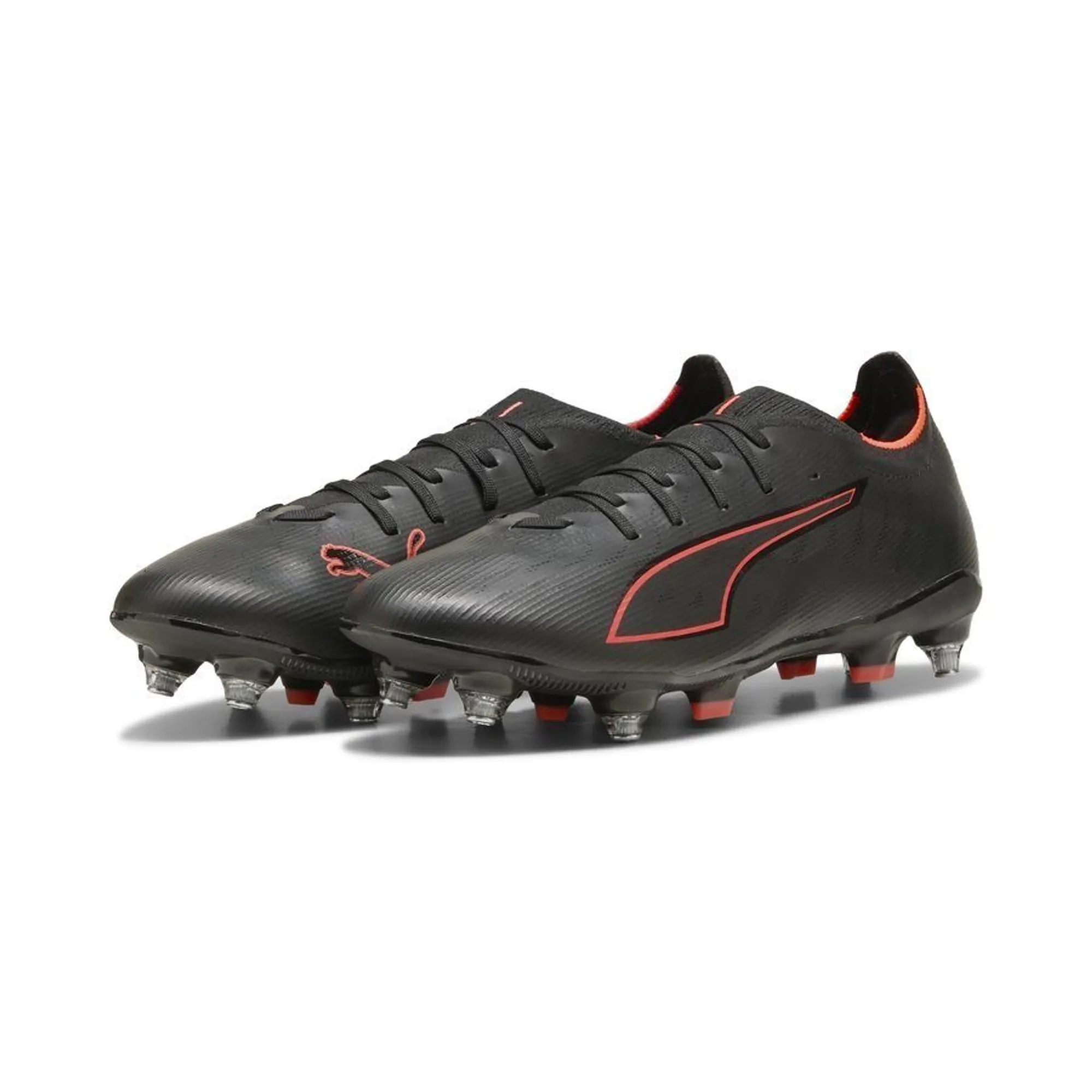 PUMA Ultra 6 Match MxSG Football Boots Unisex, Black/Red, size 10