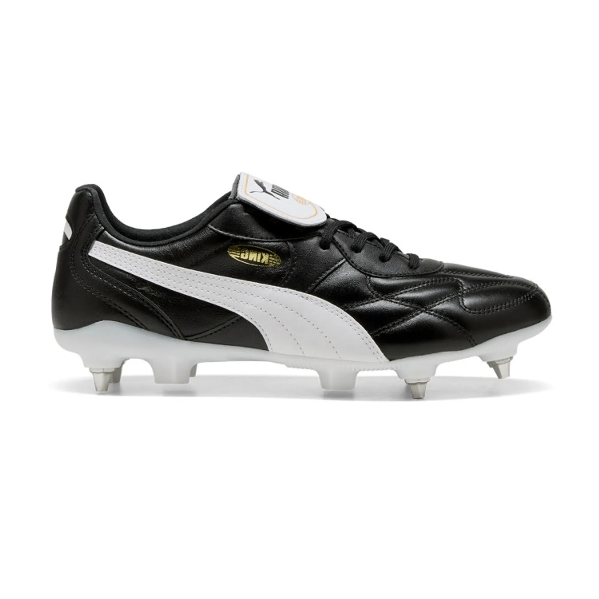 PUMA King Top MxSG Football Boots Unisex, Black/White, size 10