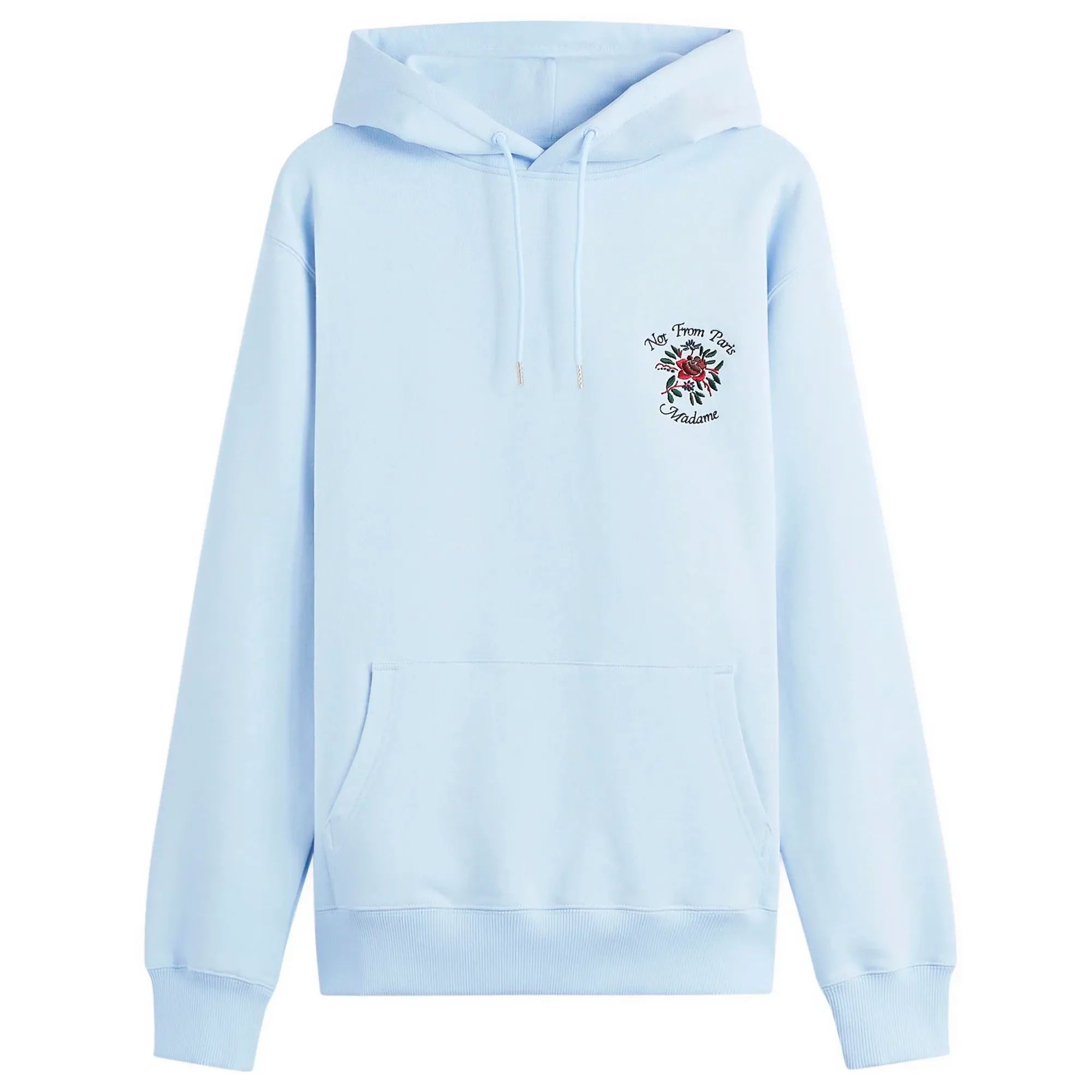 Drôle de Monsieur Men's Rose Slogan Hoodie Light Blue