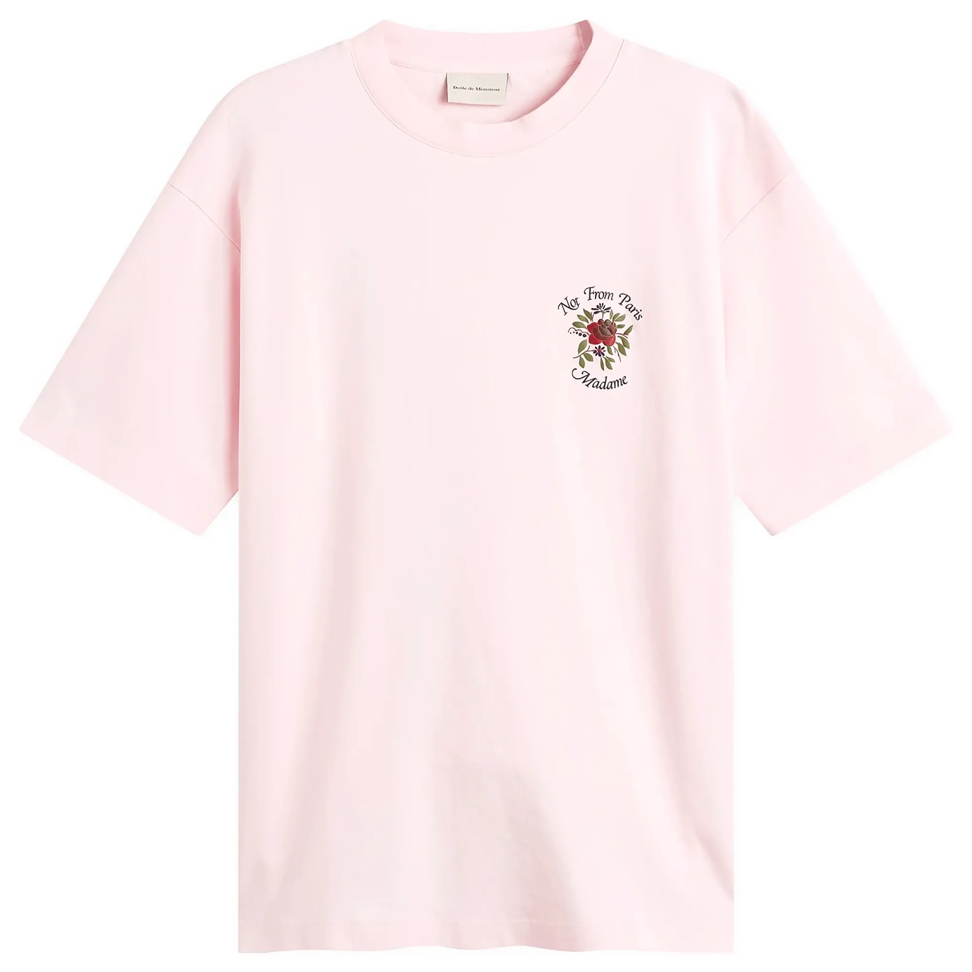 Drôle de Monsieur Men's Rose Slogan T-Shirt Light Pink