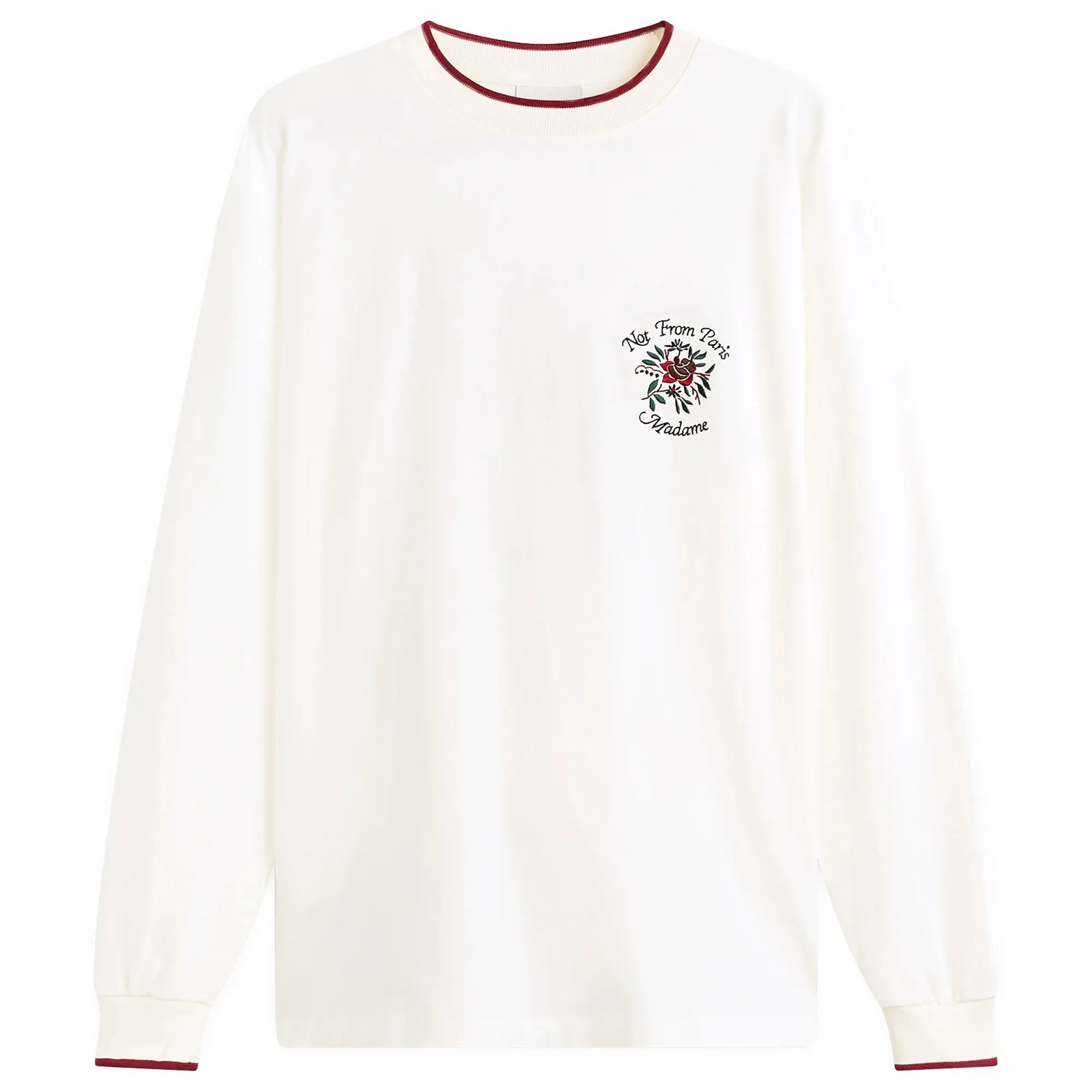 Drôle de Monsieur Men's Rose Slogan Long Sleeve T-Shirt Off White