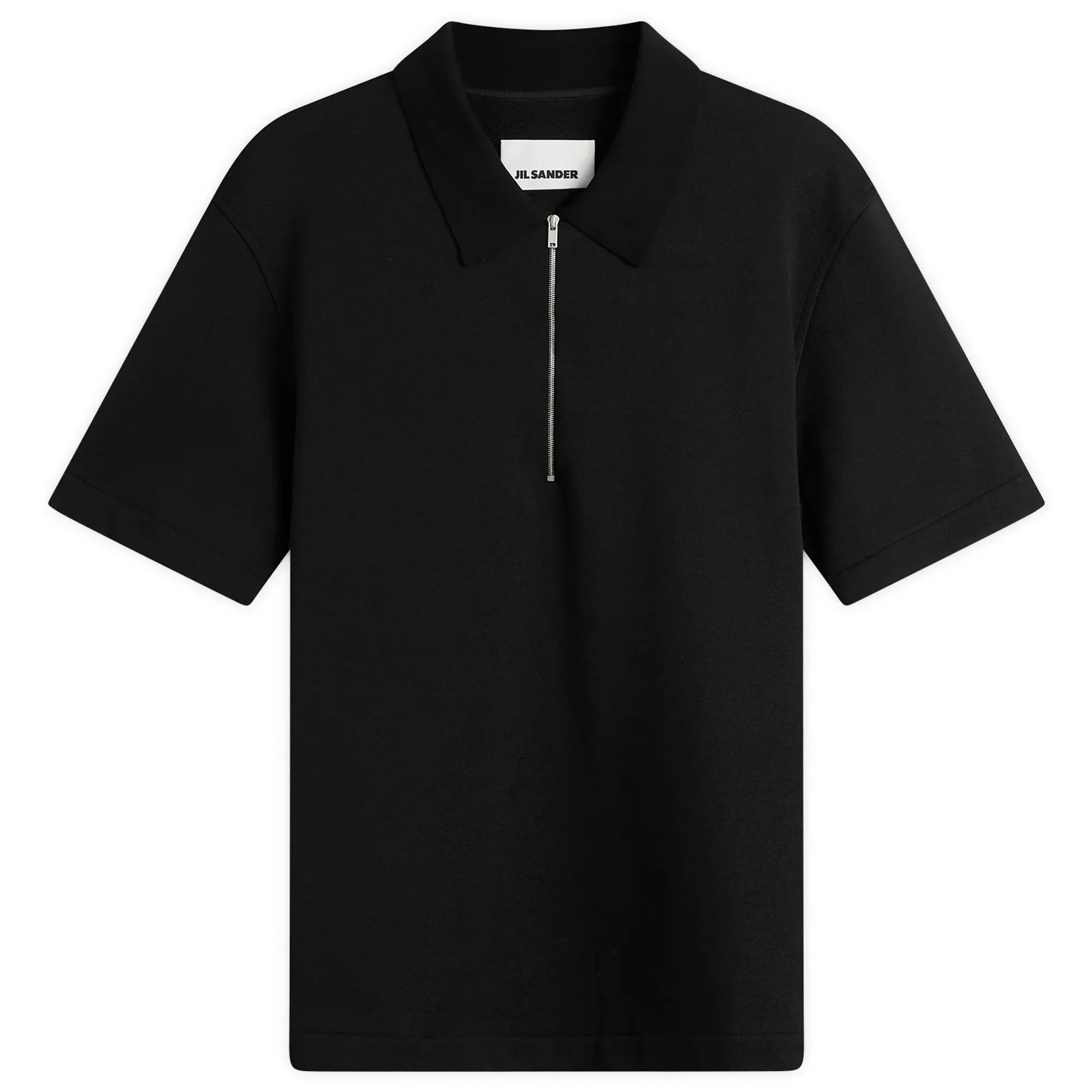 Jil Sander Men's Zip Short Sleeve Polo Black