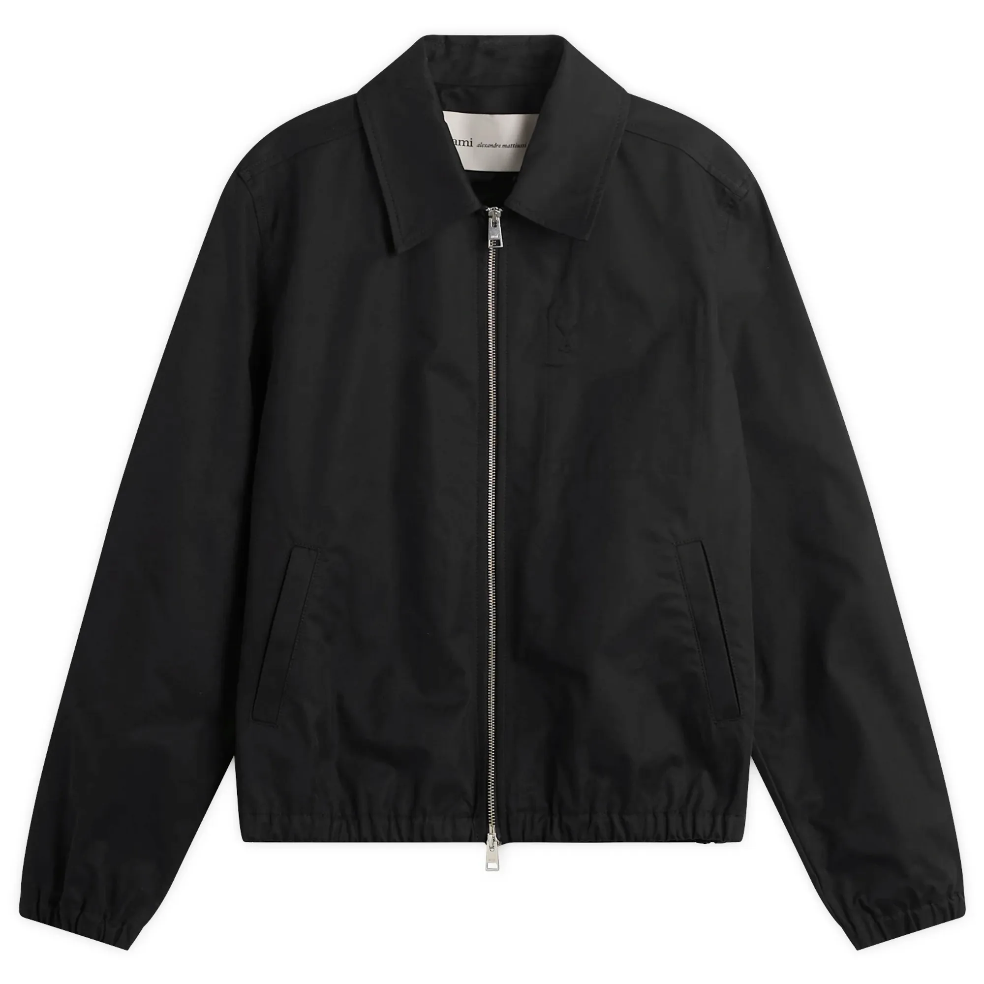 AMI Paris Men's Zipped Jacket With Embossed Ami De Coeur Noir