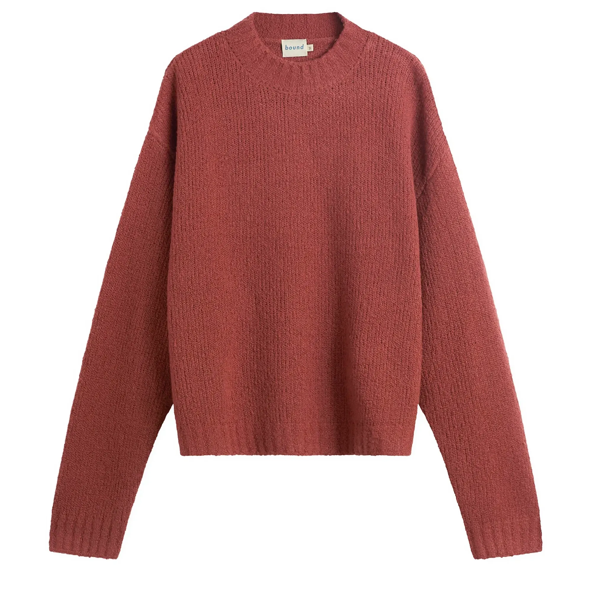 Bound Men's Cropped Wool Jumper Brick