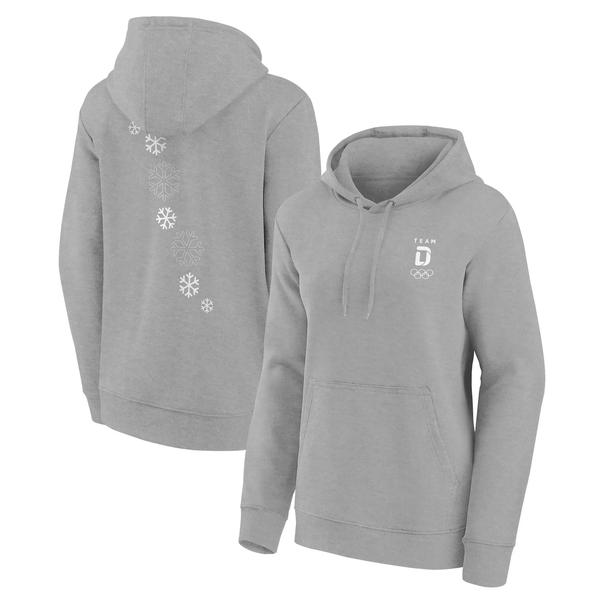 Team D Snowflake Graphic Hoodie - Grey - Womens