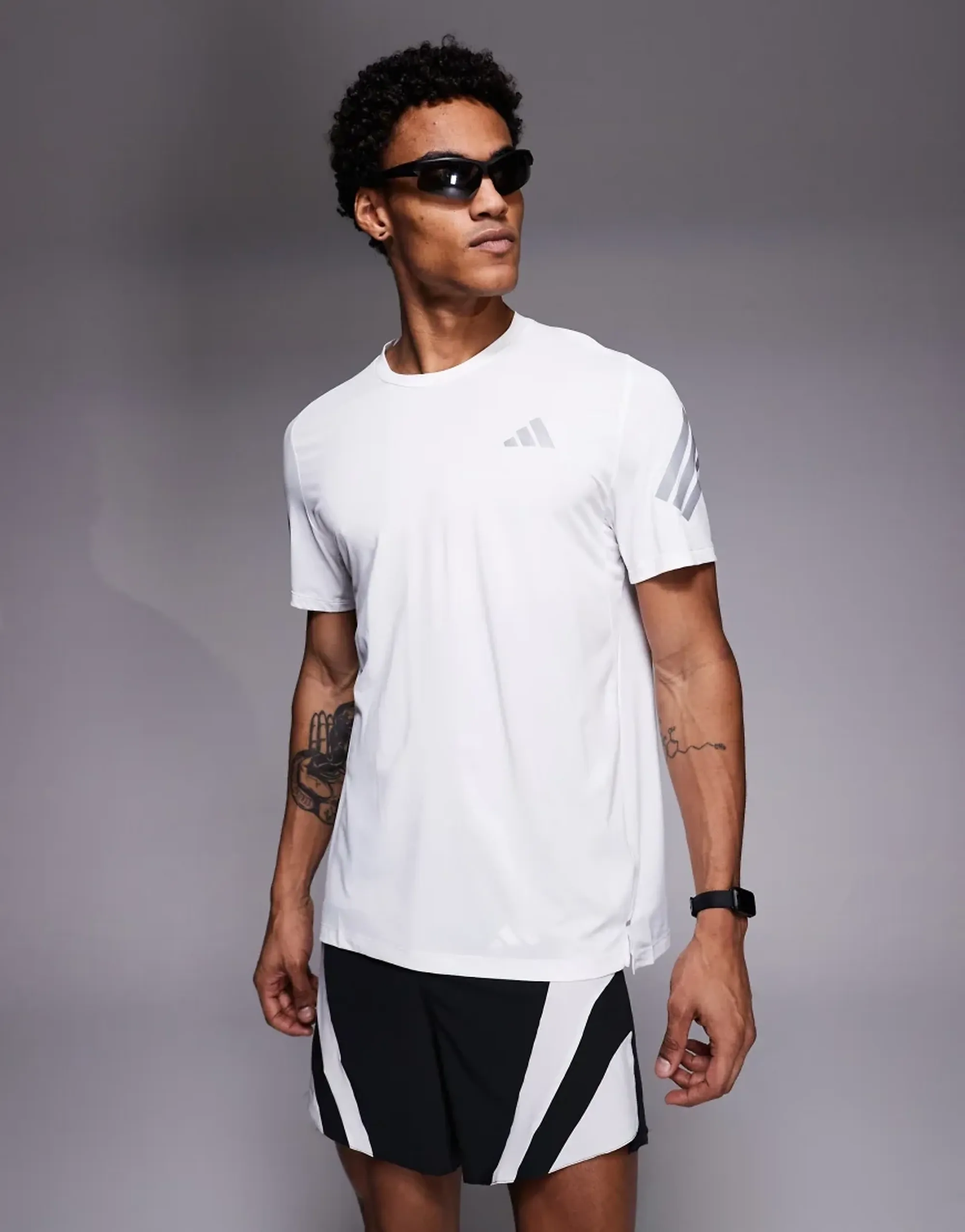 Adidas Running Adi365 T-Shirt With Reflective Stripes In White