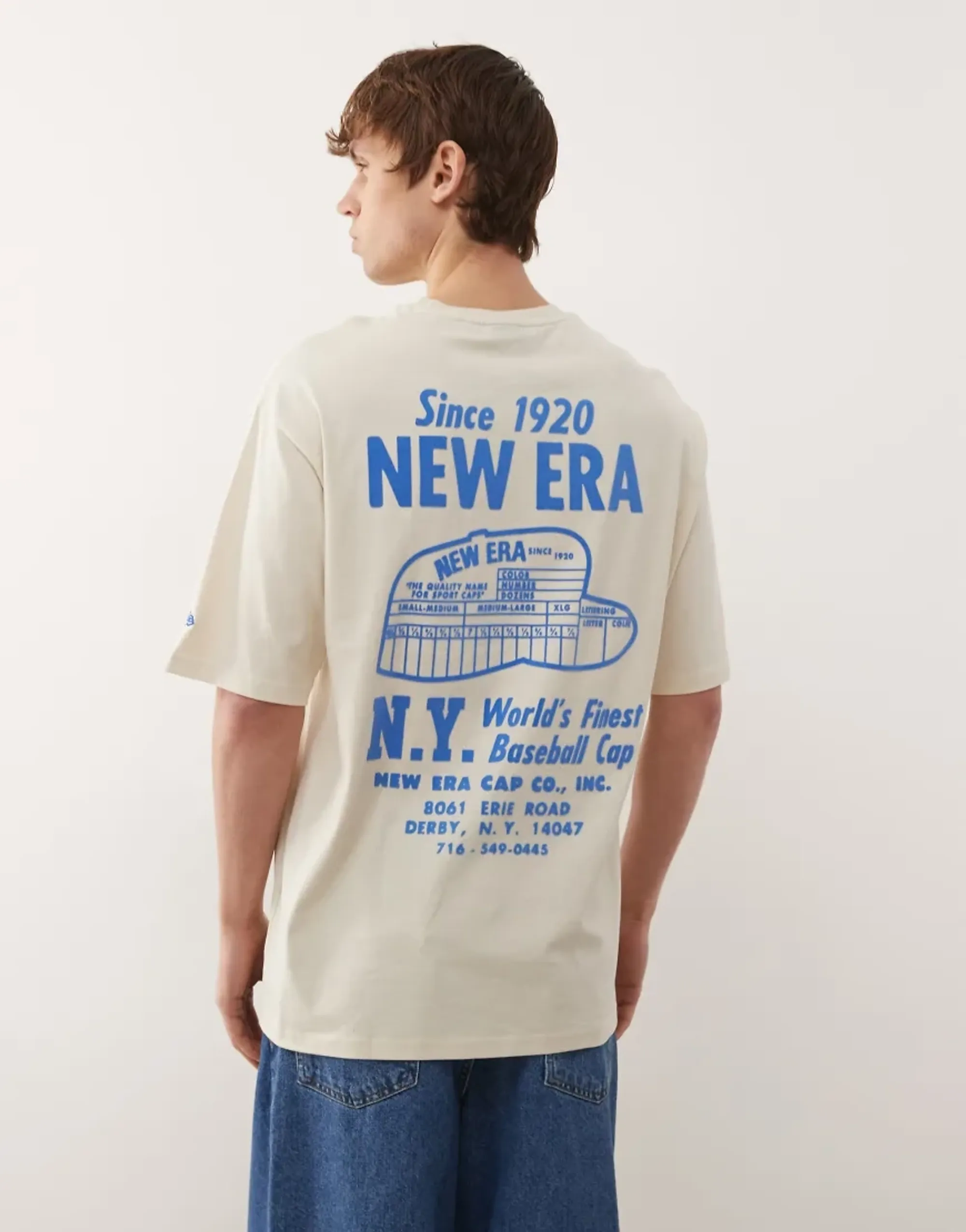 New Era Cap New Era Ny Yankees Graphic Oversized T-Shirt With Back Print In White