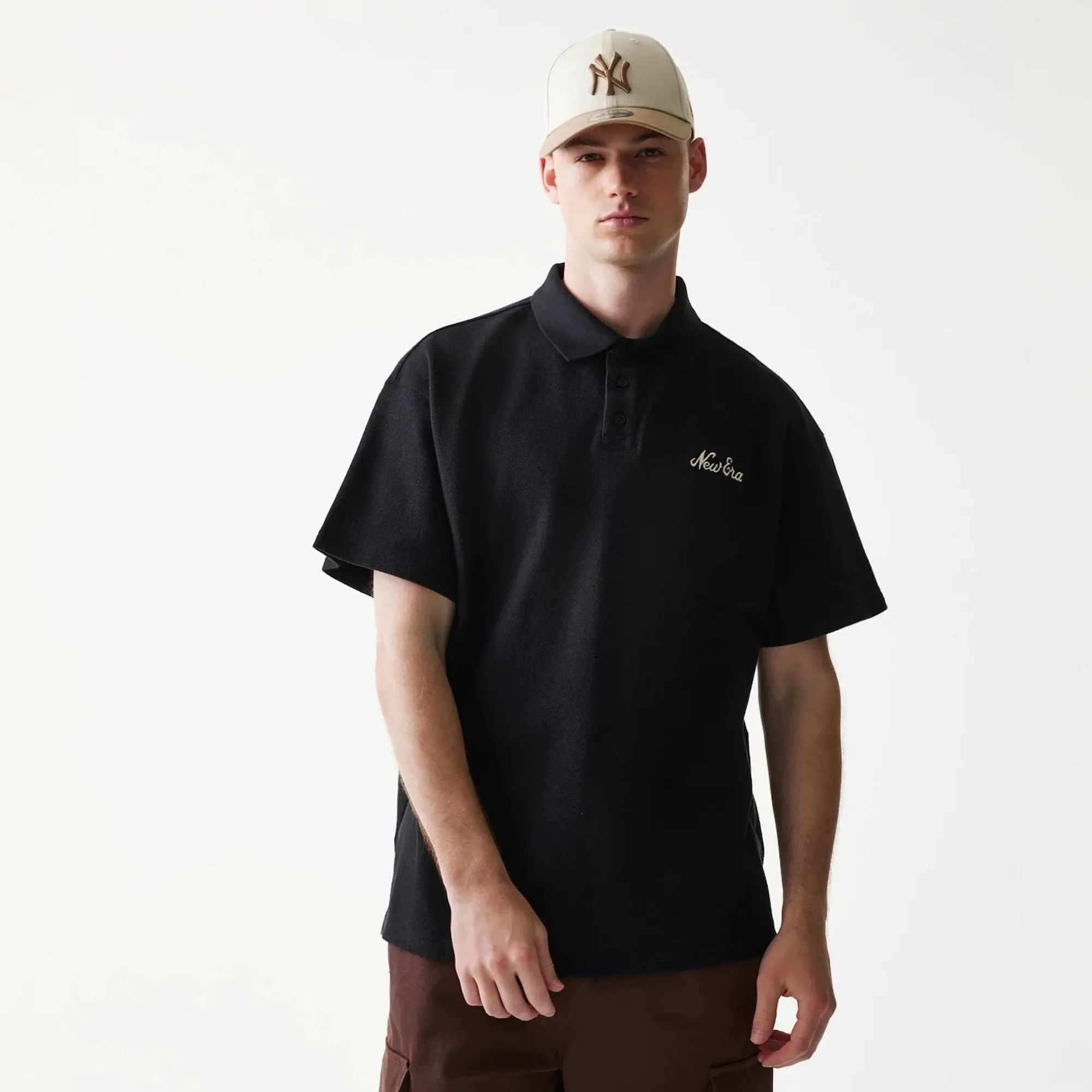 New Era Graphic Black Polo T-Shirt adult unisex