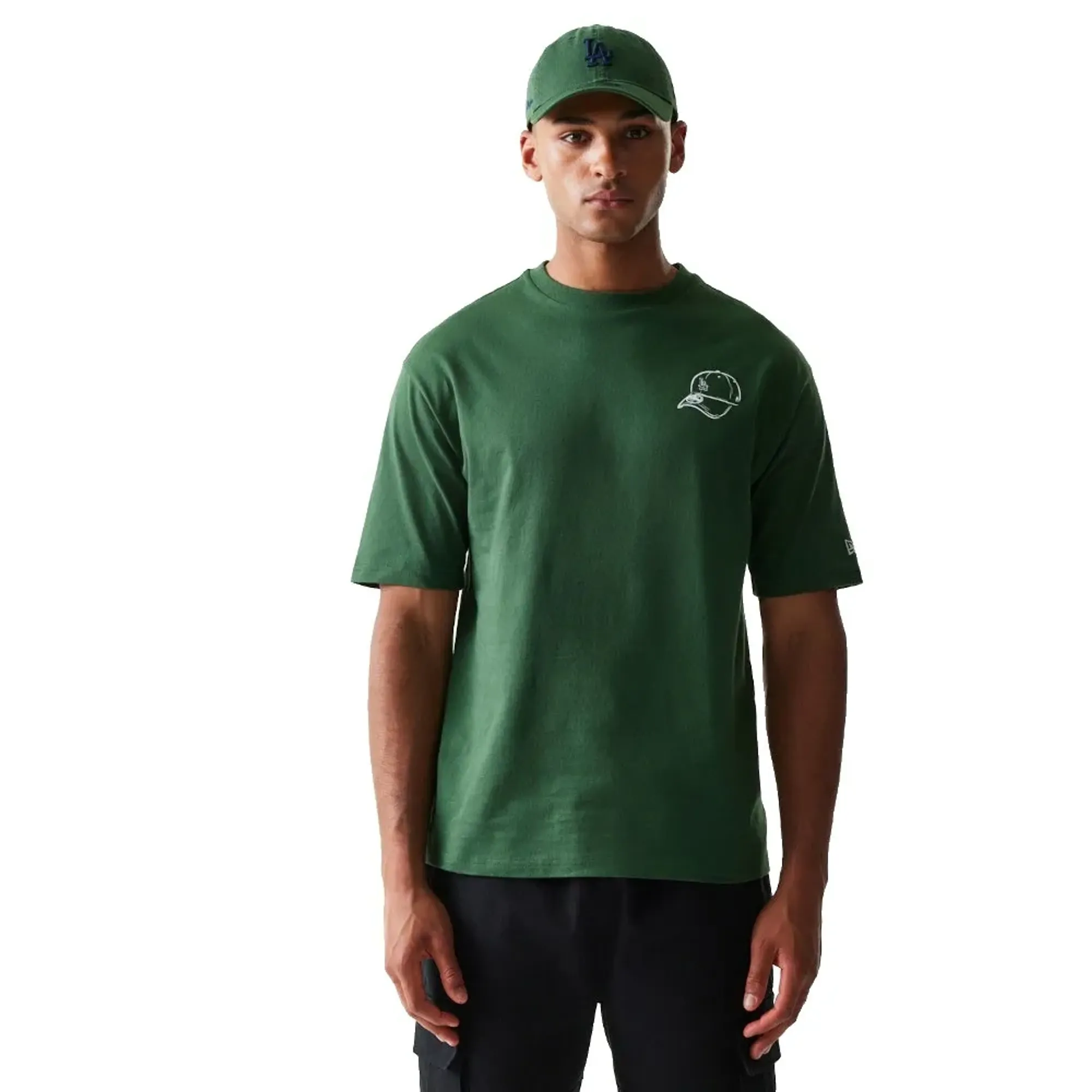 LA Dodgers MLB Baseball Graphic Dark Green Oversized T-Shirt New Era Cap adult unisex