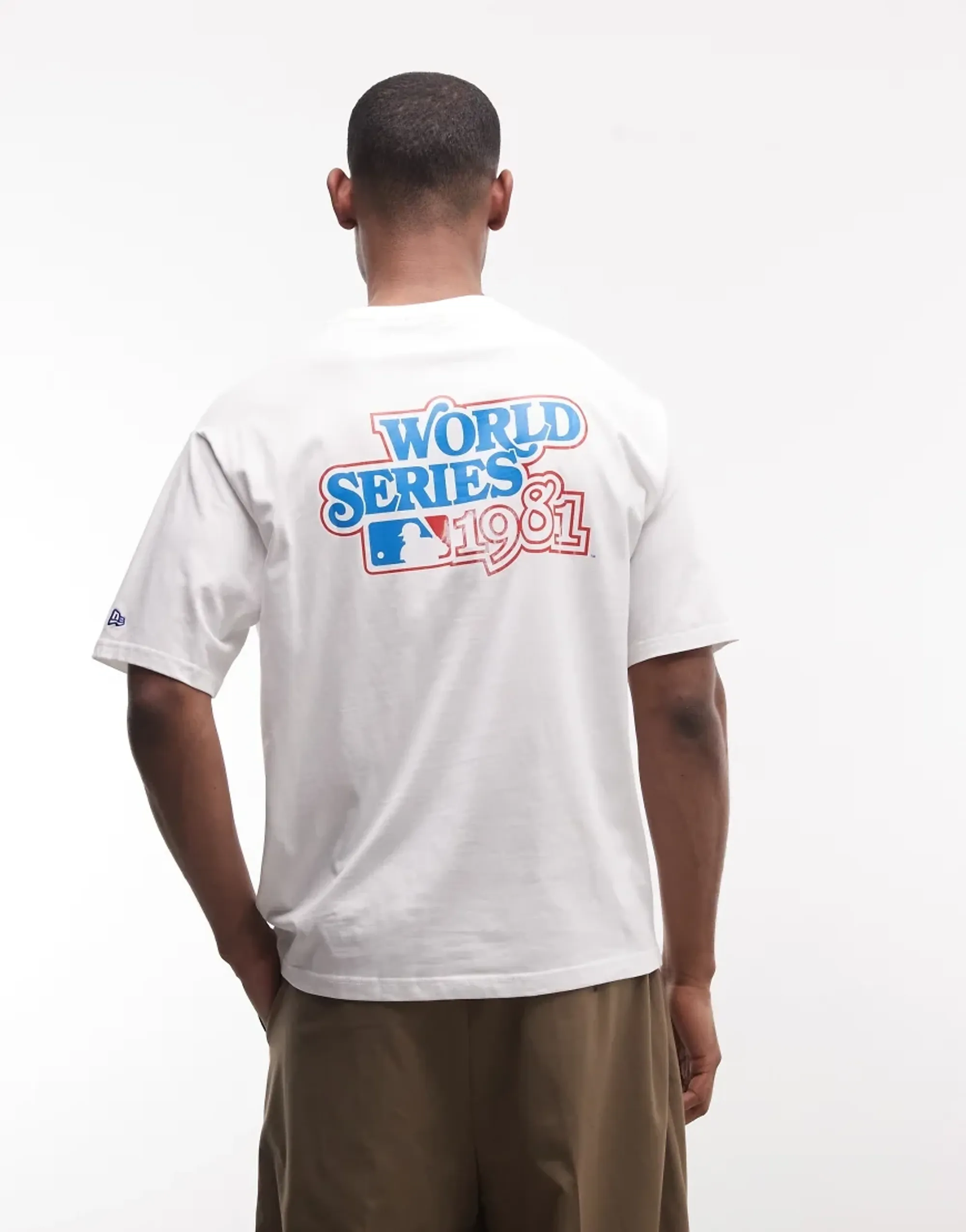 New Era Cap New Era La Dodgers World Series Graphic T-Shirt With Back Print In White