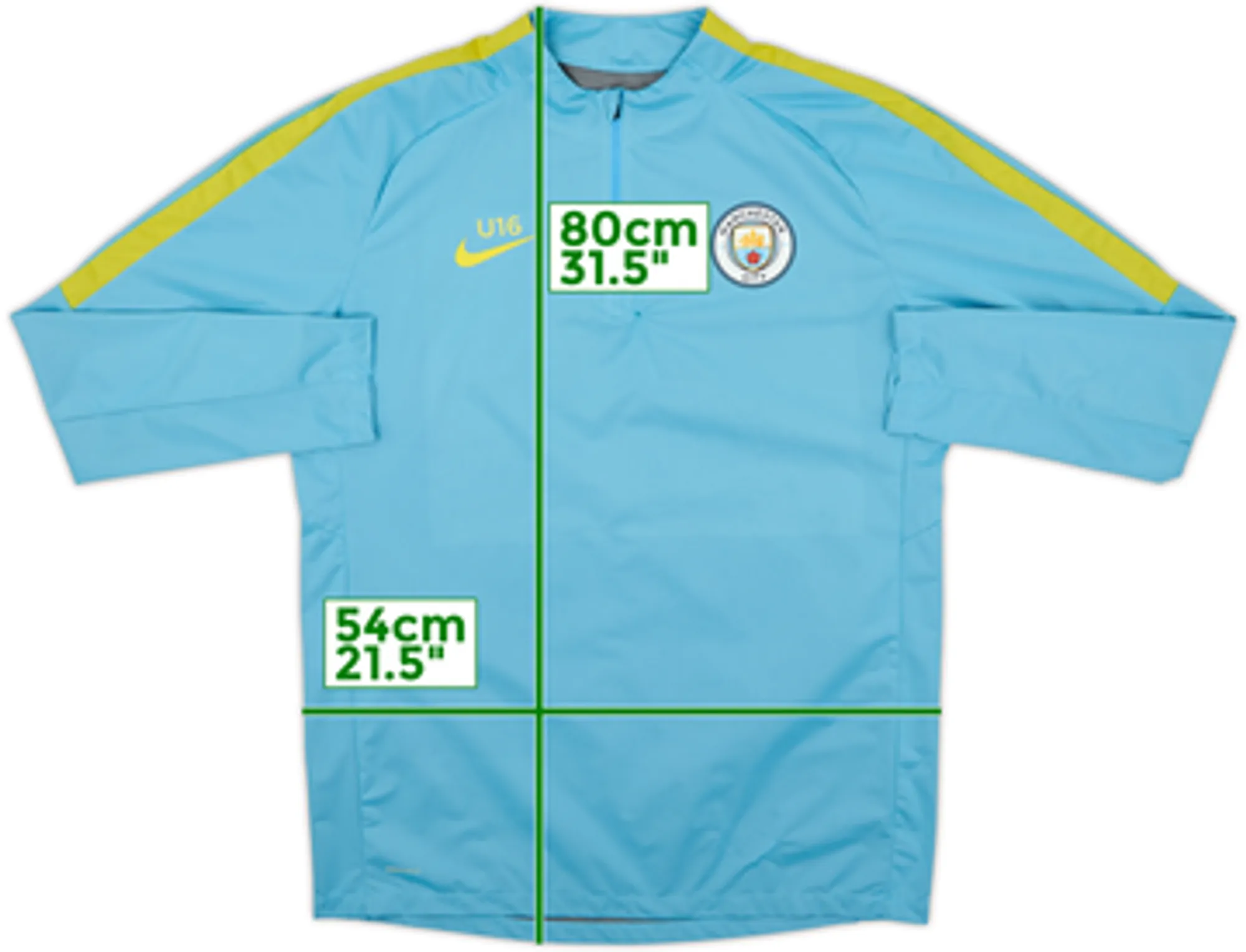 2016-17 Manchester City Nike Player Issue 1/4 Zip Training Top - 7/10 - (L)