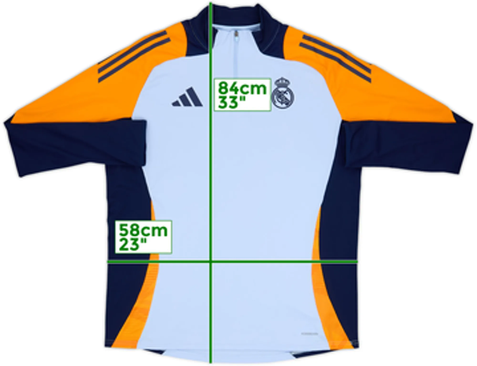 2024-25 Real Madrid adidas 1/4 Zip Training Top - 8/10 - (XL)