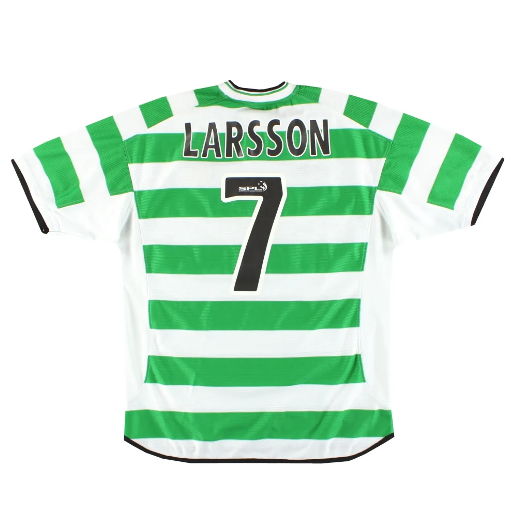 2001-03 Celtic Umbro Home Shirt Larsson #7 L - Celtic / Excellent 