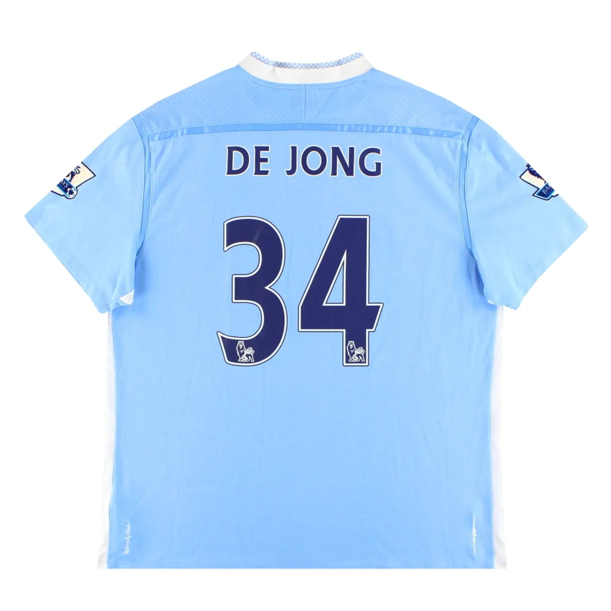 2011-12 Manchester City Umbro Home Shirt De Jong #34 XL - Manchester City / Excellent 