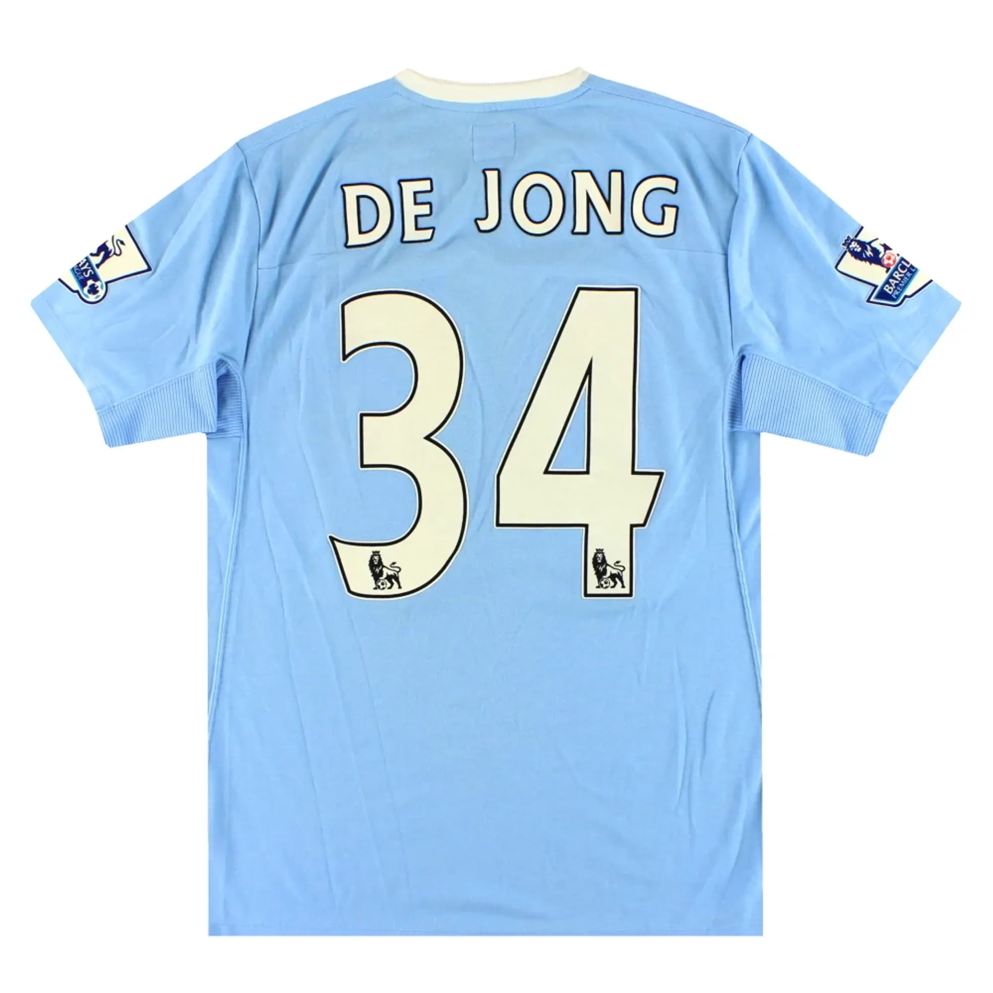 2009-10 Manchester City Umbro Home Shirt De Jong #34 M - Manchester City / Excellent 