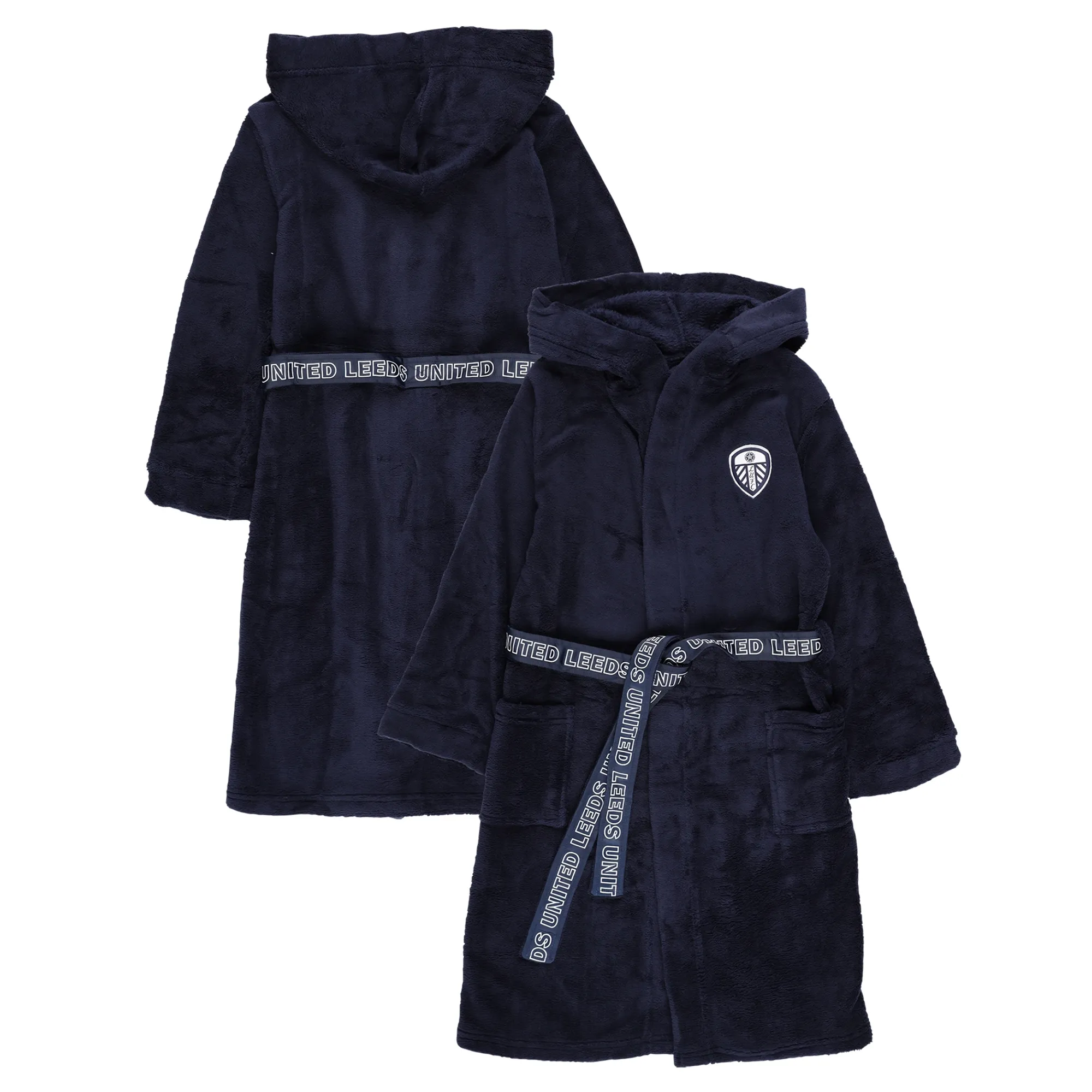 Leeds United Dressing Gown -Navy - Kids