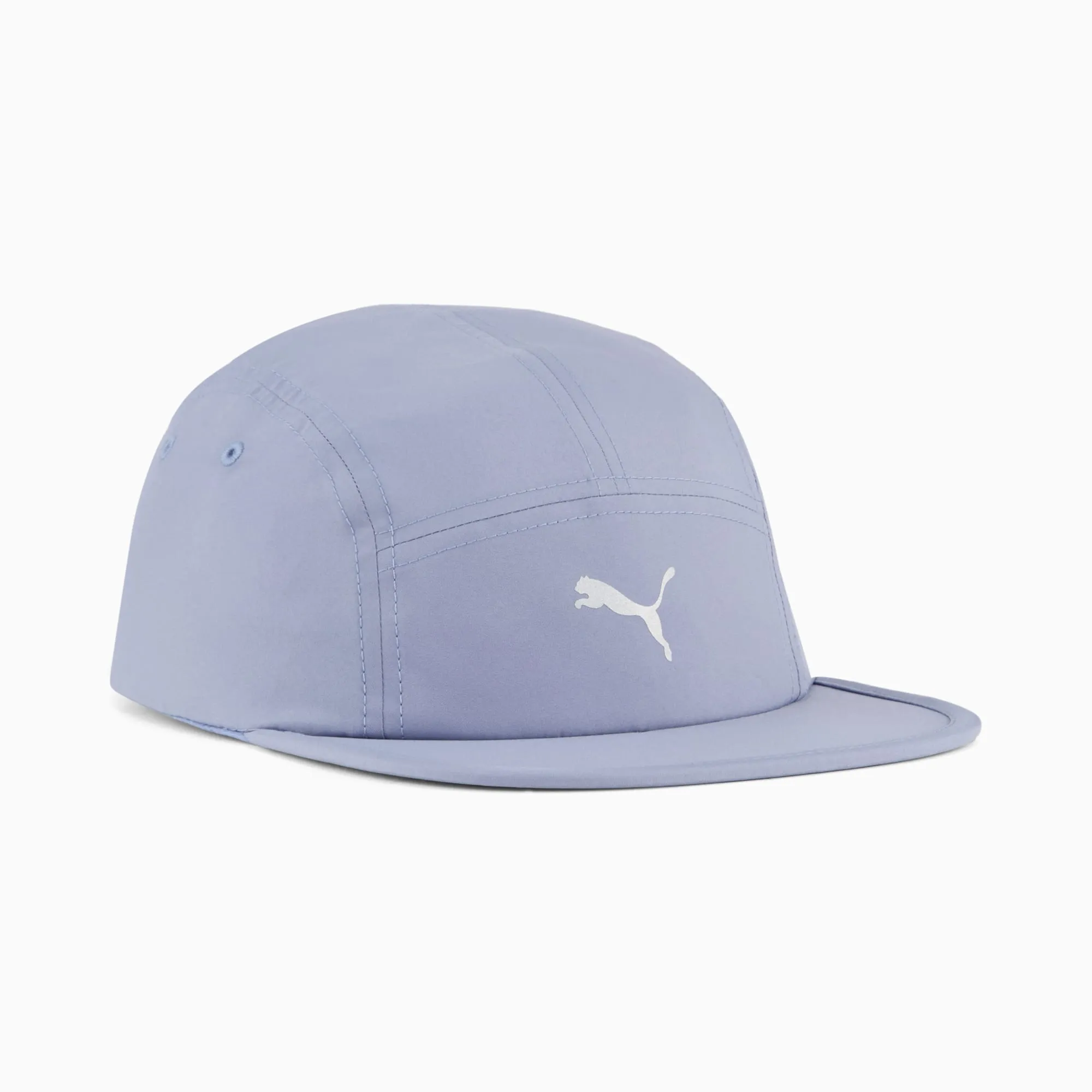 PUMA Essentials Running 5 Panel Cap, Grey Sky, size Large