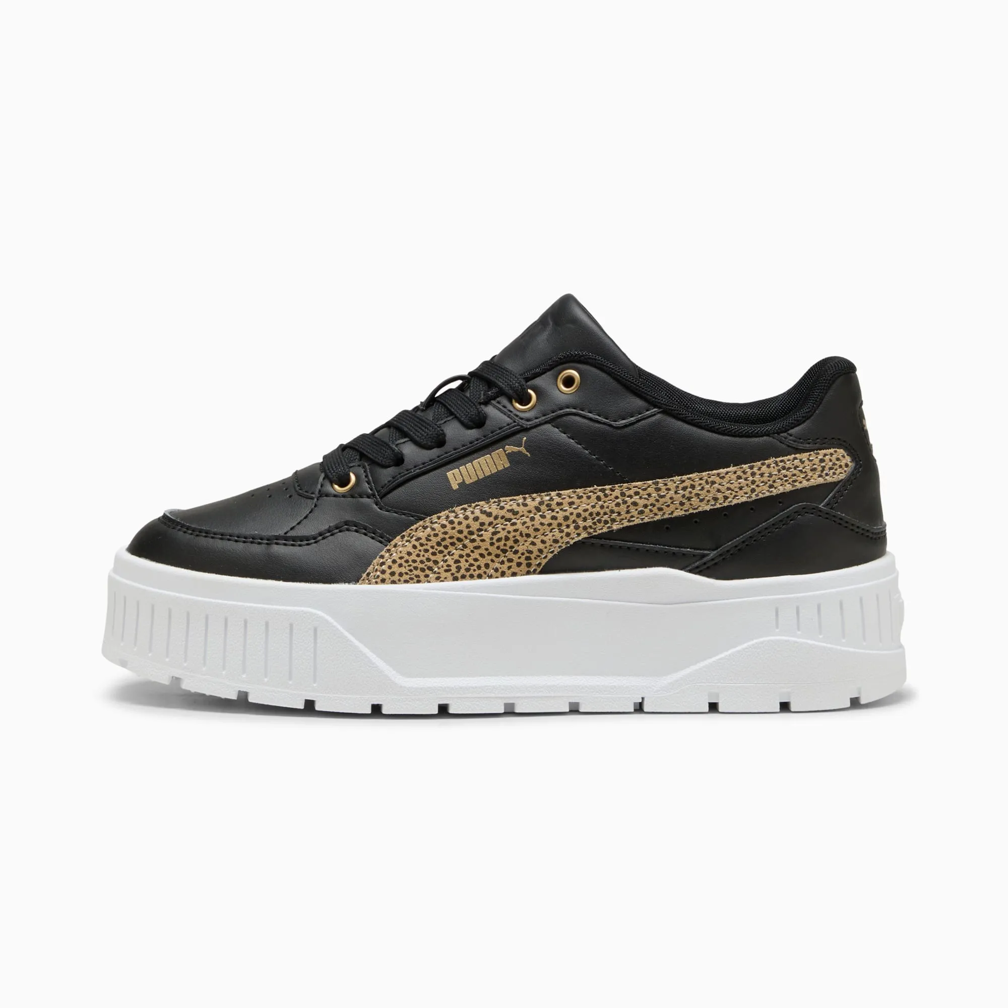 PUMA Karmen II Idol Topcat Sneakers Women, Black/Toasted Almond, size 3