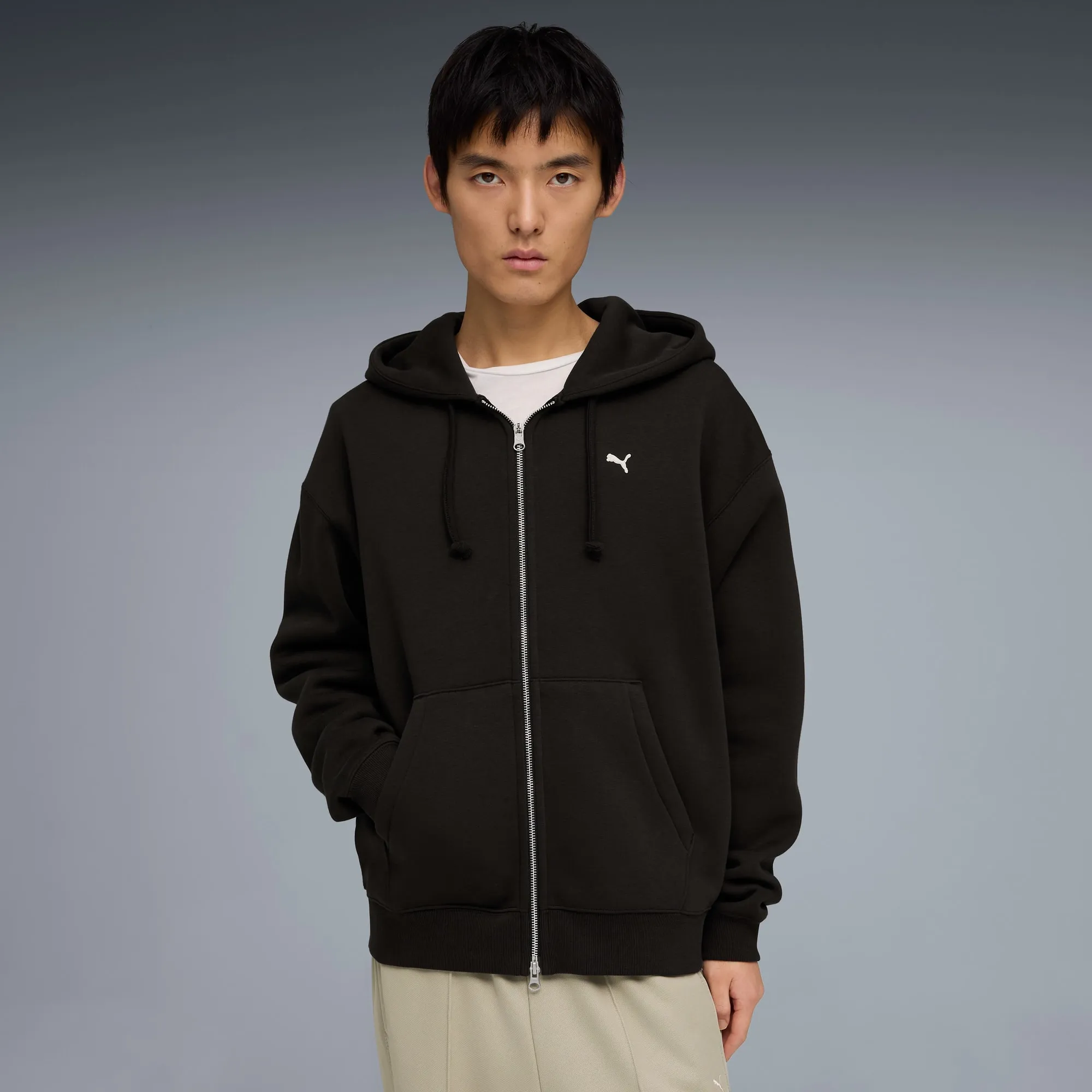 PUMA Select Essentials Full-Zip Hoodie Men, Black, size Large