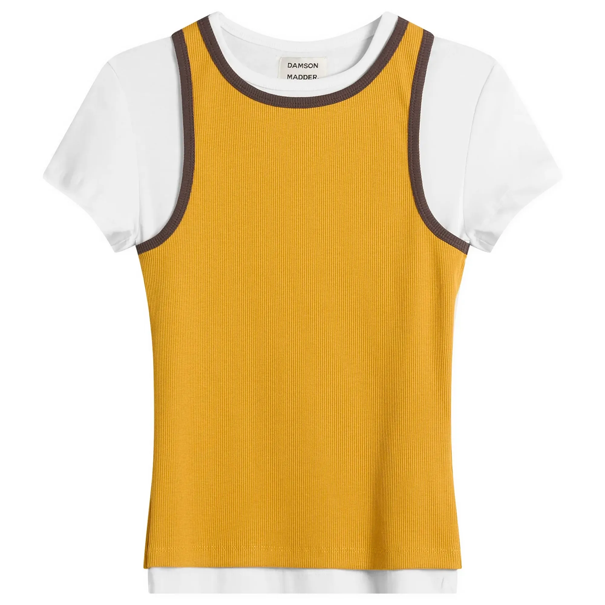 Damson Madder Women's Manon Layered T-Shirt Yellow