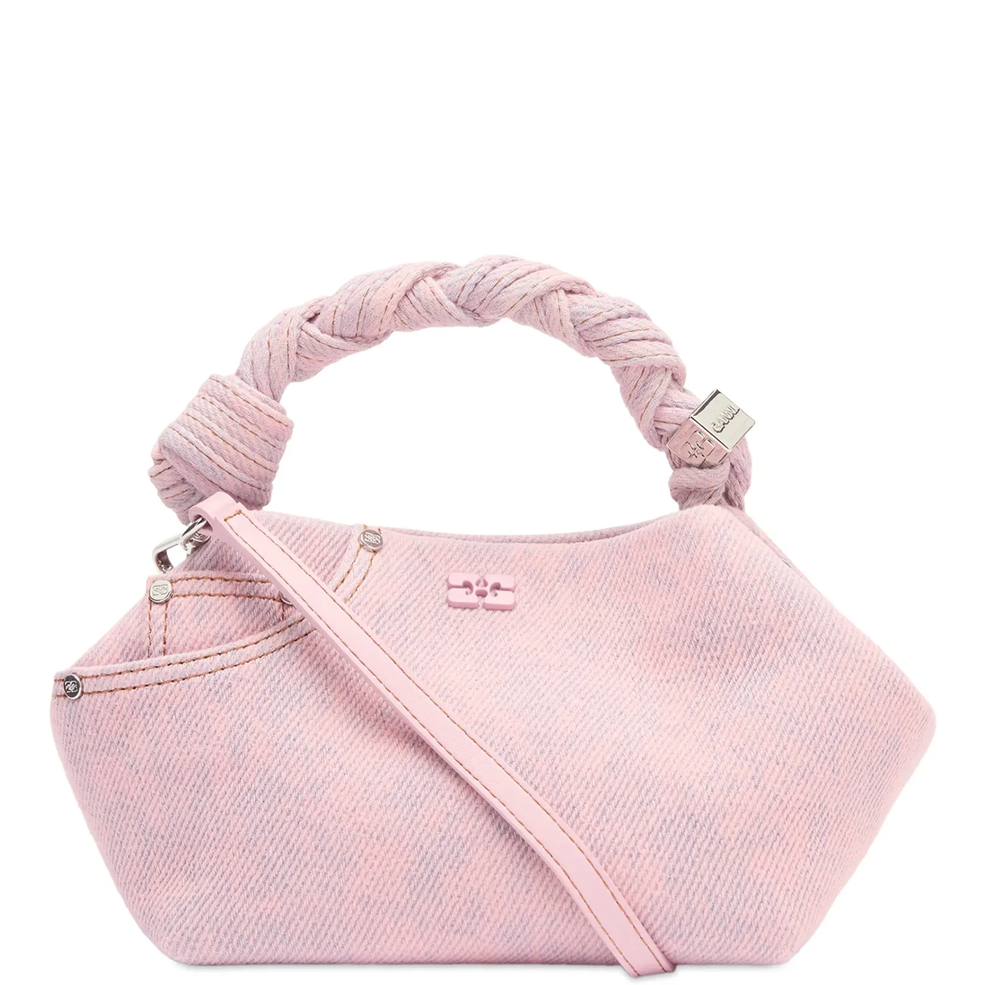 GANNI Women's Bou Small Denim Bag Cameo Pink
