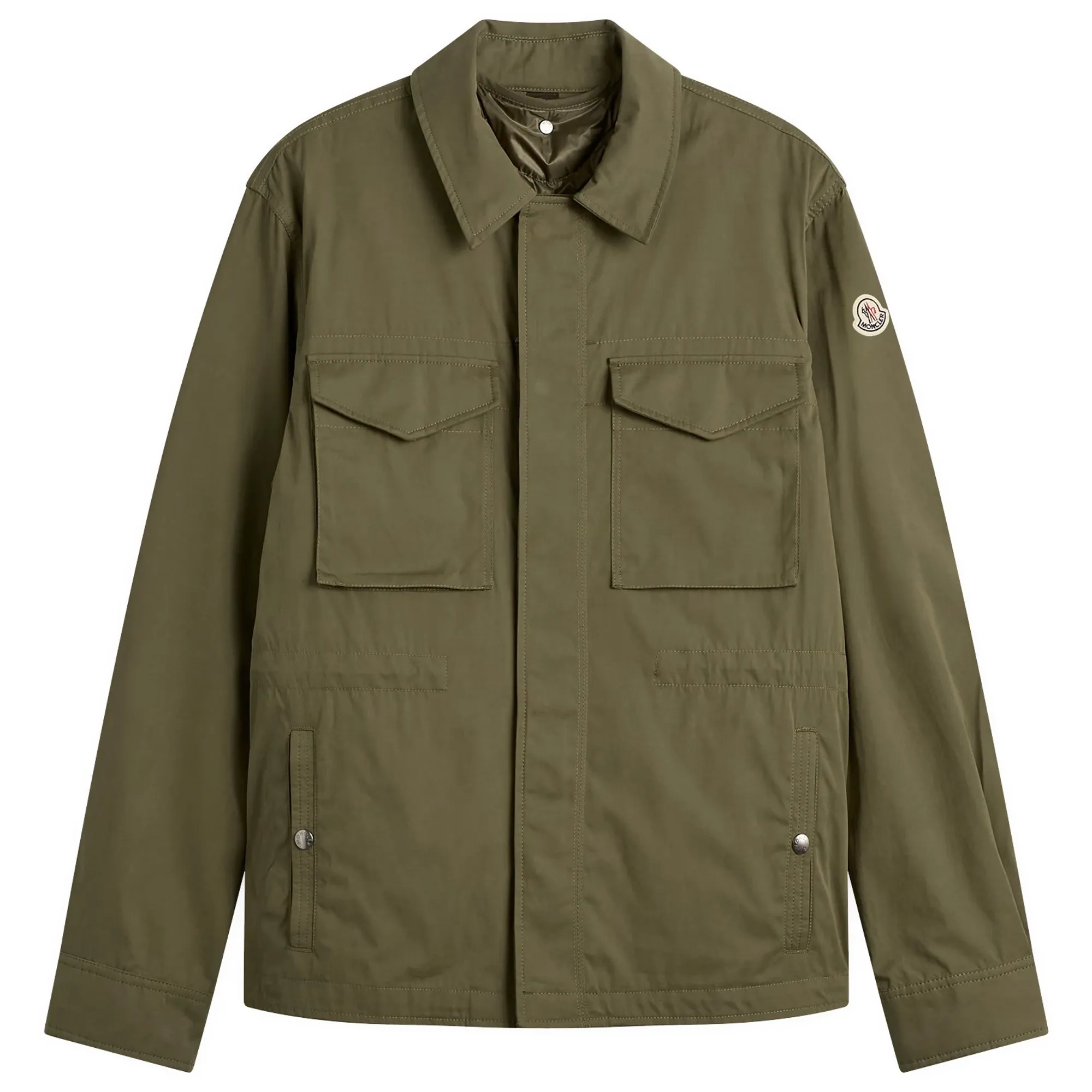 Moncler Men's Roquille Brushed Cotton Shirt Jacket Green