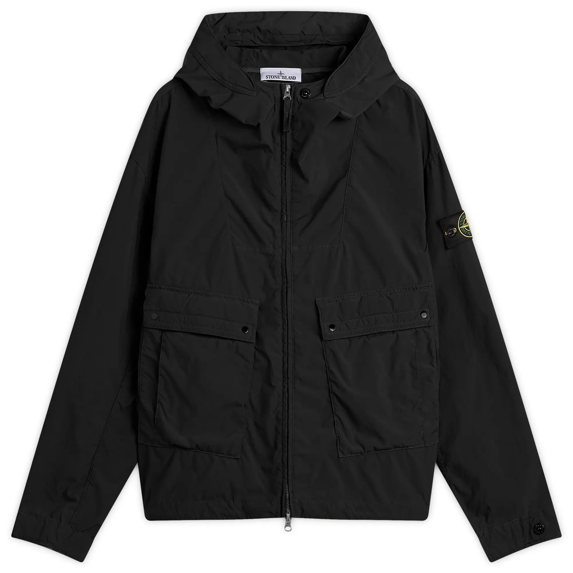 Stone Island Men's Light Compact Touch Poly-TC Hooded Jacket Black