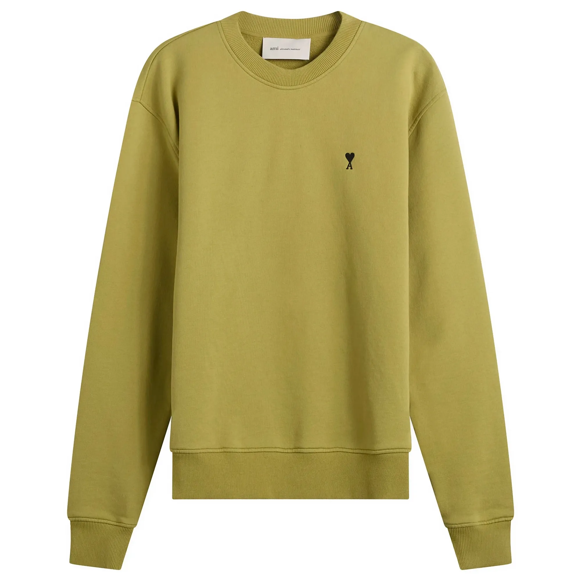 AMI Paris Men's Contrasted Ami De Coeur Sweatshirt Matcha