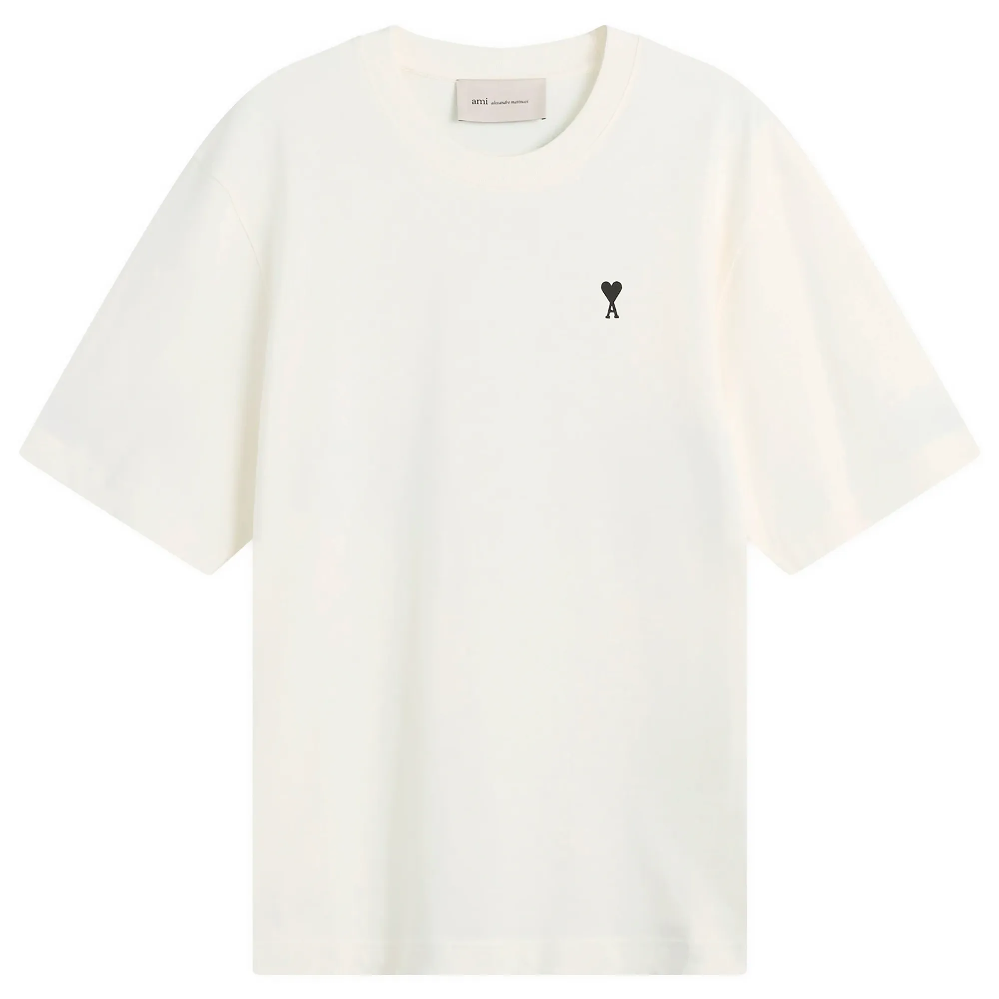 AMI Paris Men's Boxy Fit Short Sleeve ADC T-Shirt Blanc Creme