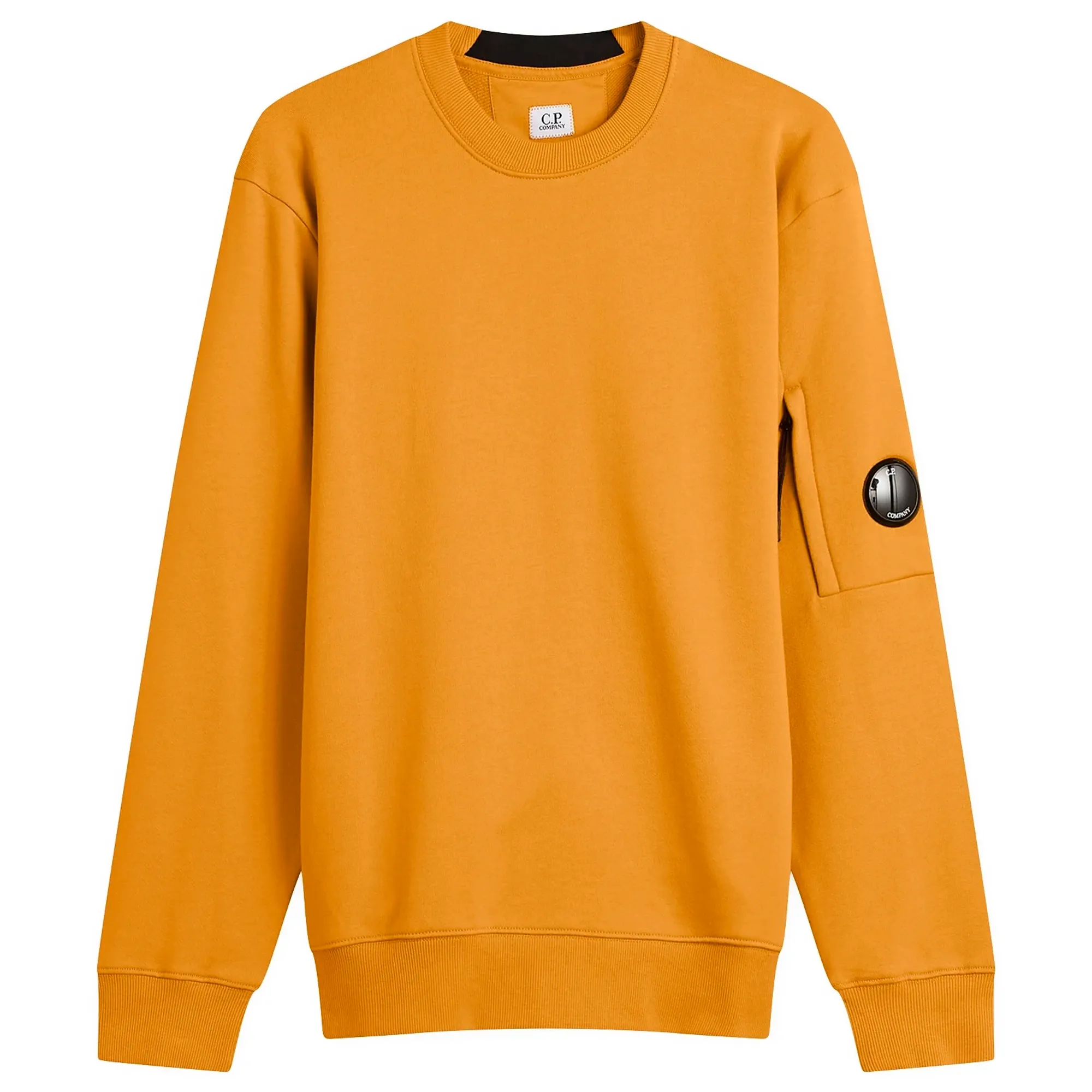C.P. Company Men's Diagonal Raised Fleece Crewneck Lens Sweatshirt Desert Sun